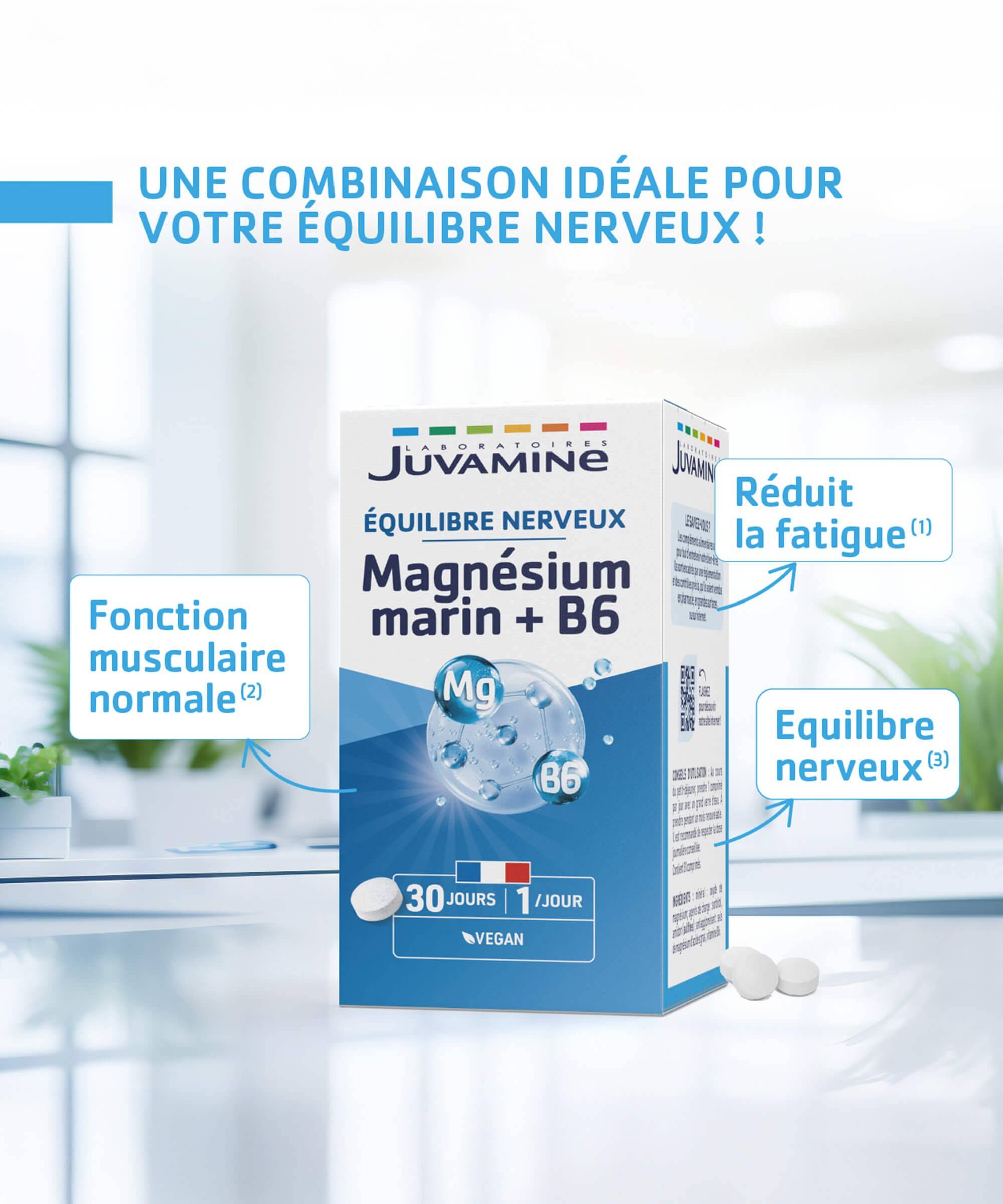 Magnésium Marin + Vitamine B6 - Équilibre - Comprimés | Juvamine
