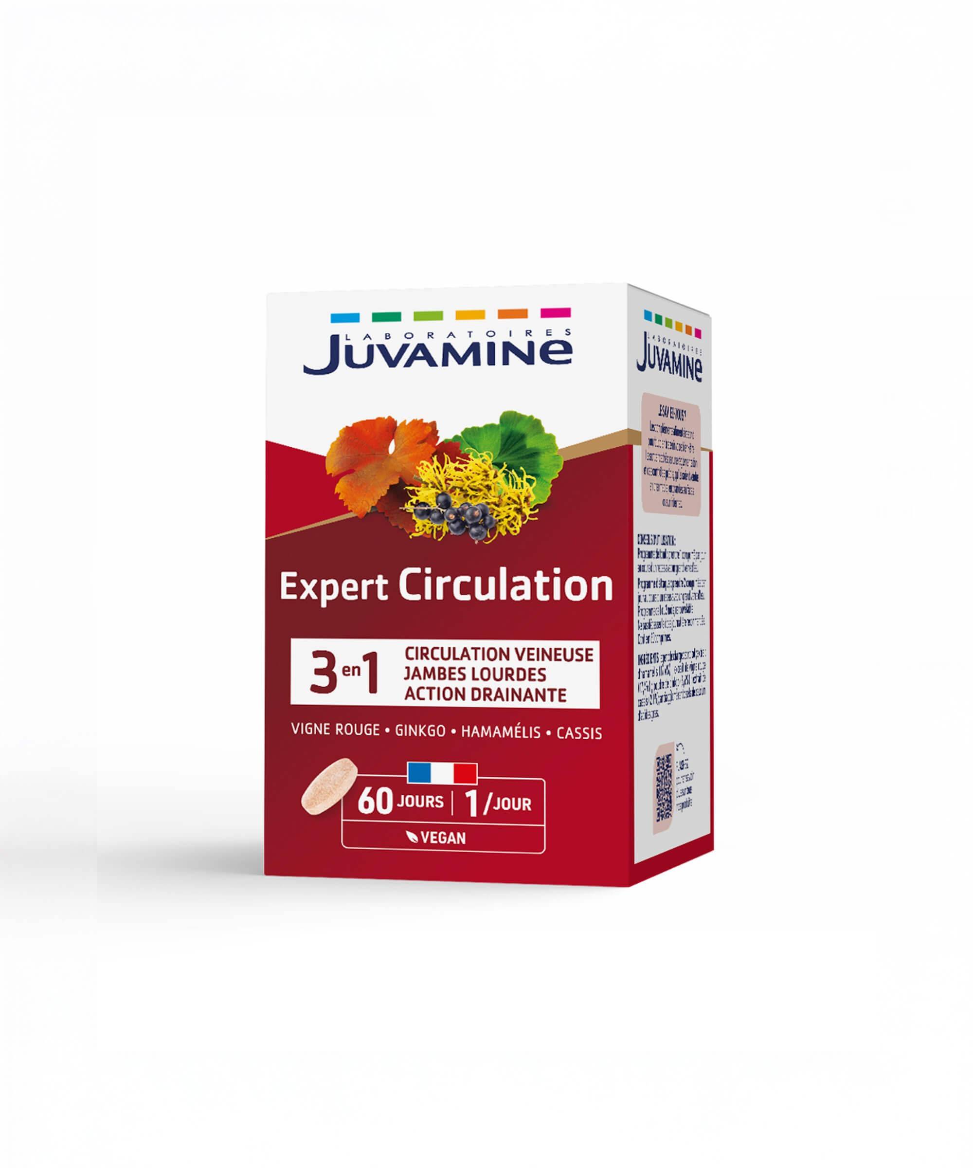 Expert Circulation 3-en-1 - Jambes Lourdes et Action Drainante 60 comprimés | Juvamine