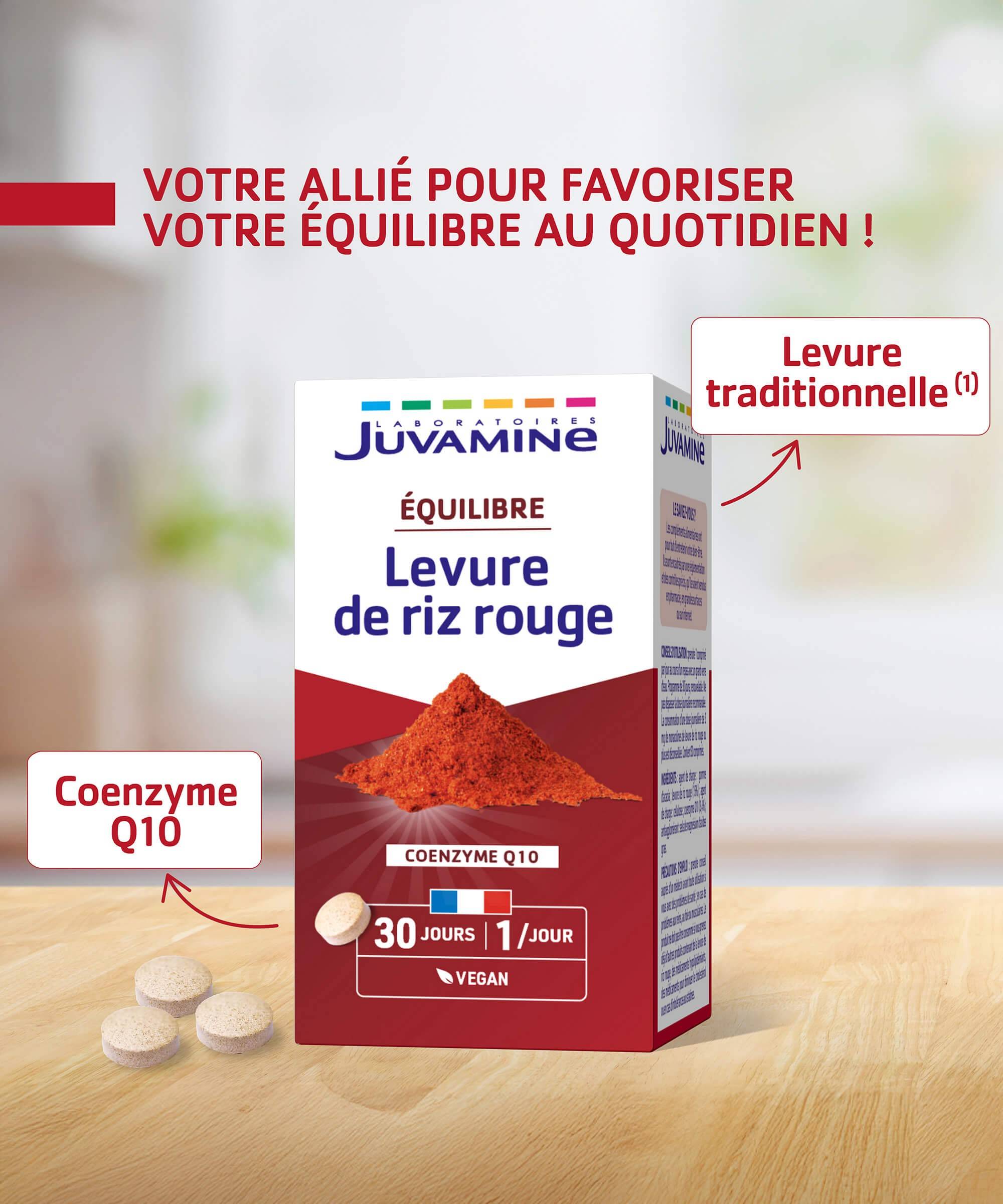 Levure de Riz Rouge Coenzyme Q10 - Équilibre 30 comprimés | Juvamine