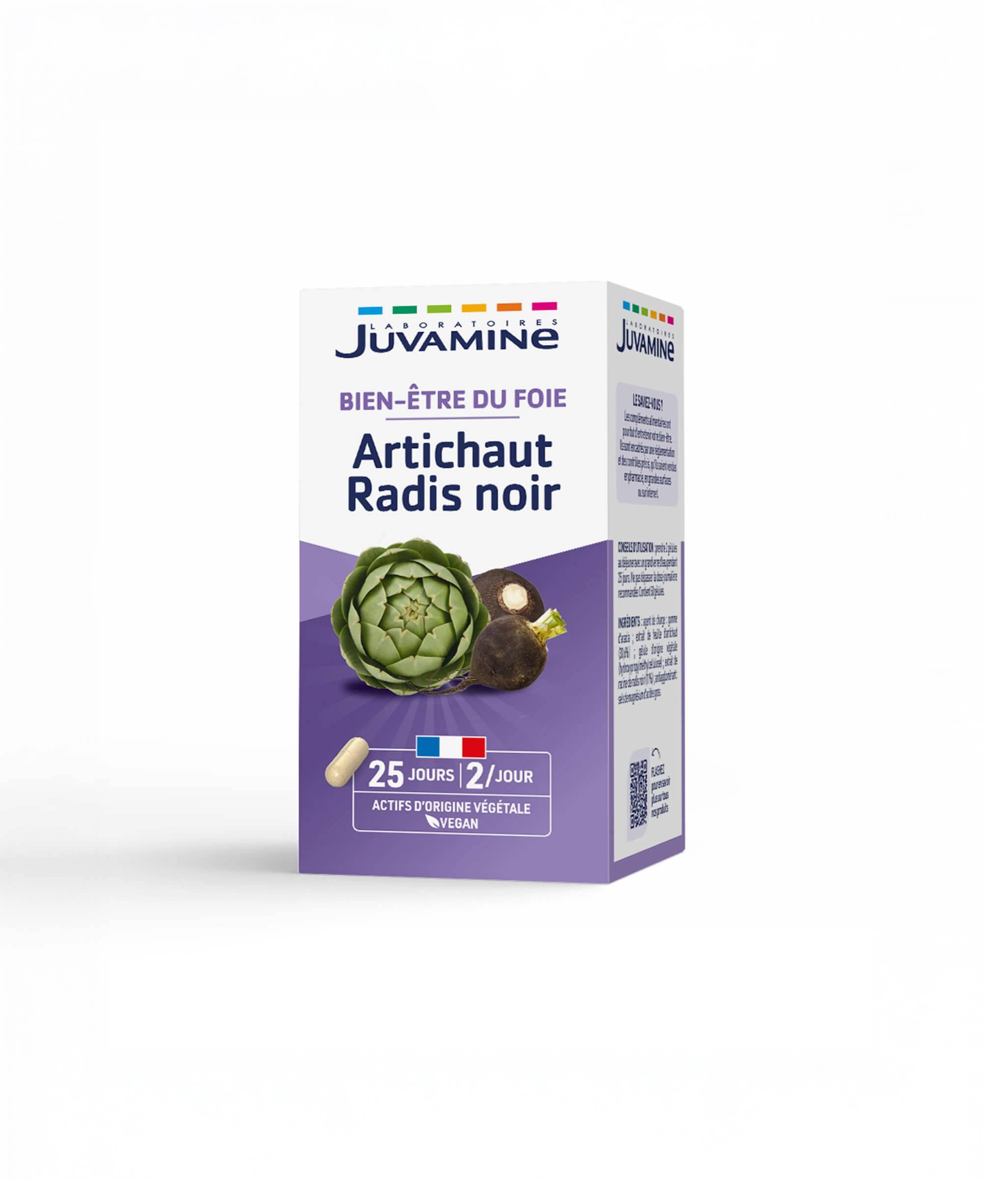 Artichaut Radis Noir - Bien-être du Foie - Gélules d'origine végétale | Juvamine