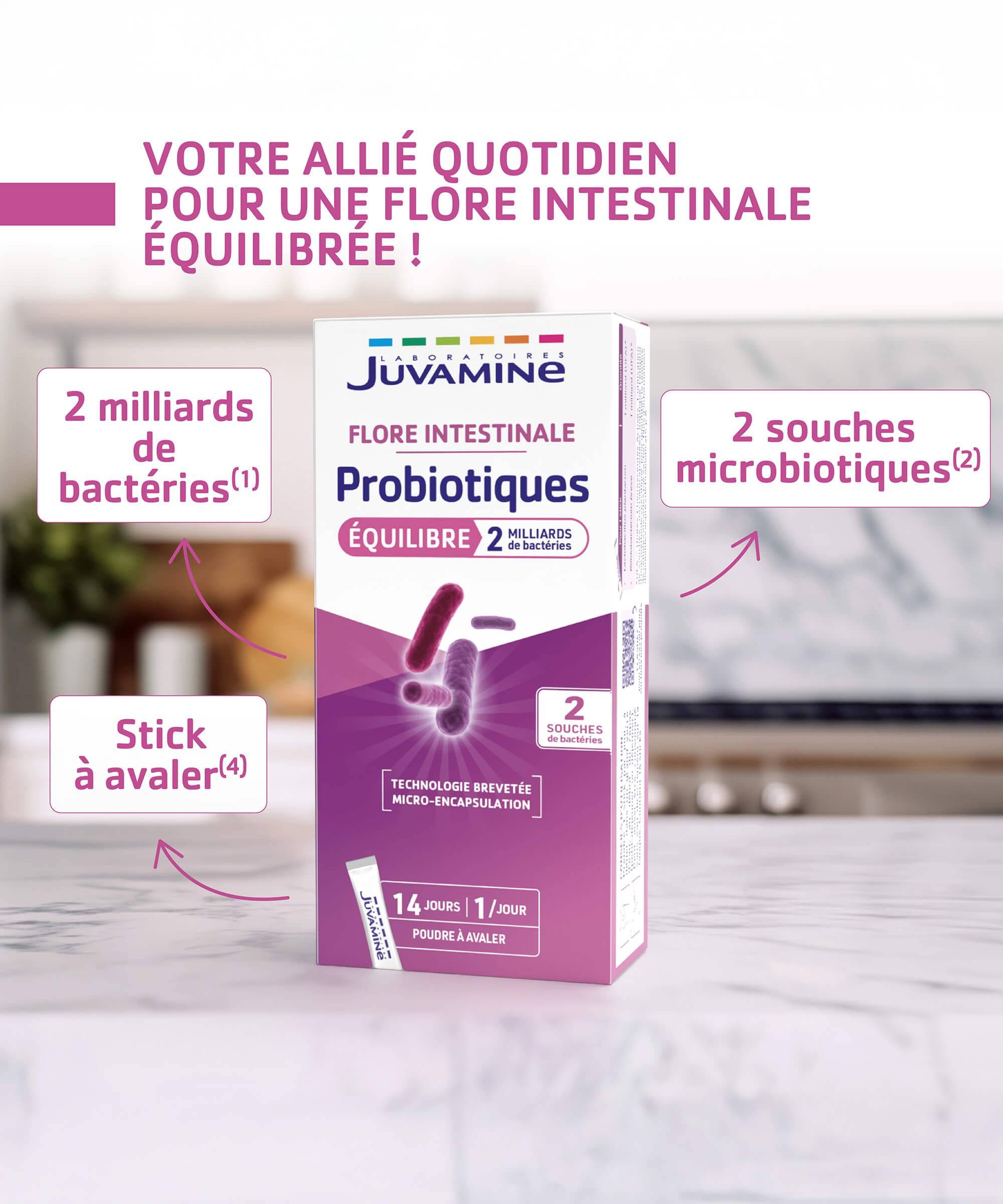 Probiotiques Équilibre - Flore Intestinale 14 sticks | Juvamine