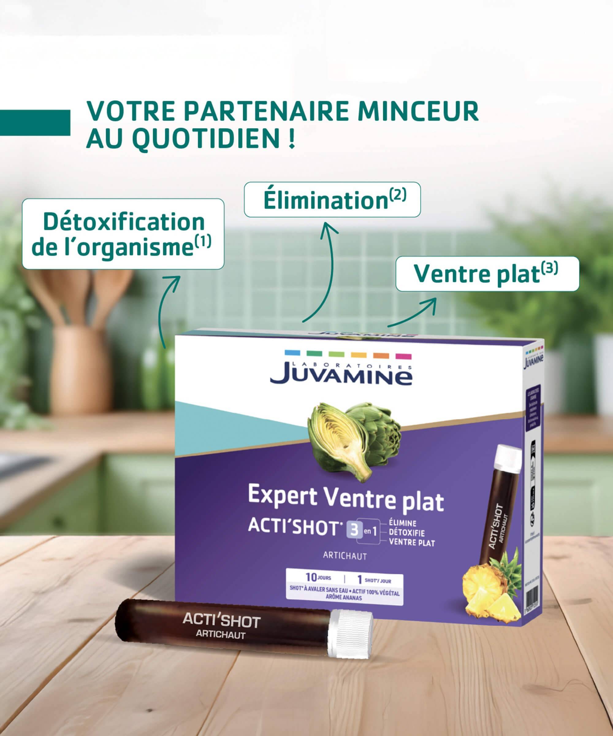 Expert Ventre Plat Acti'Shot 3-en-1 - Élimination 10 shots | Juvamine