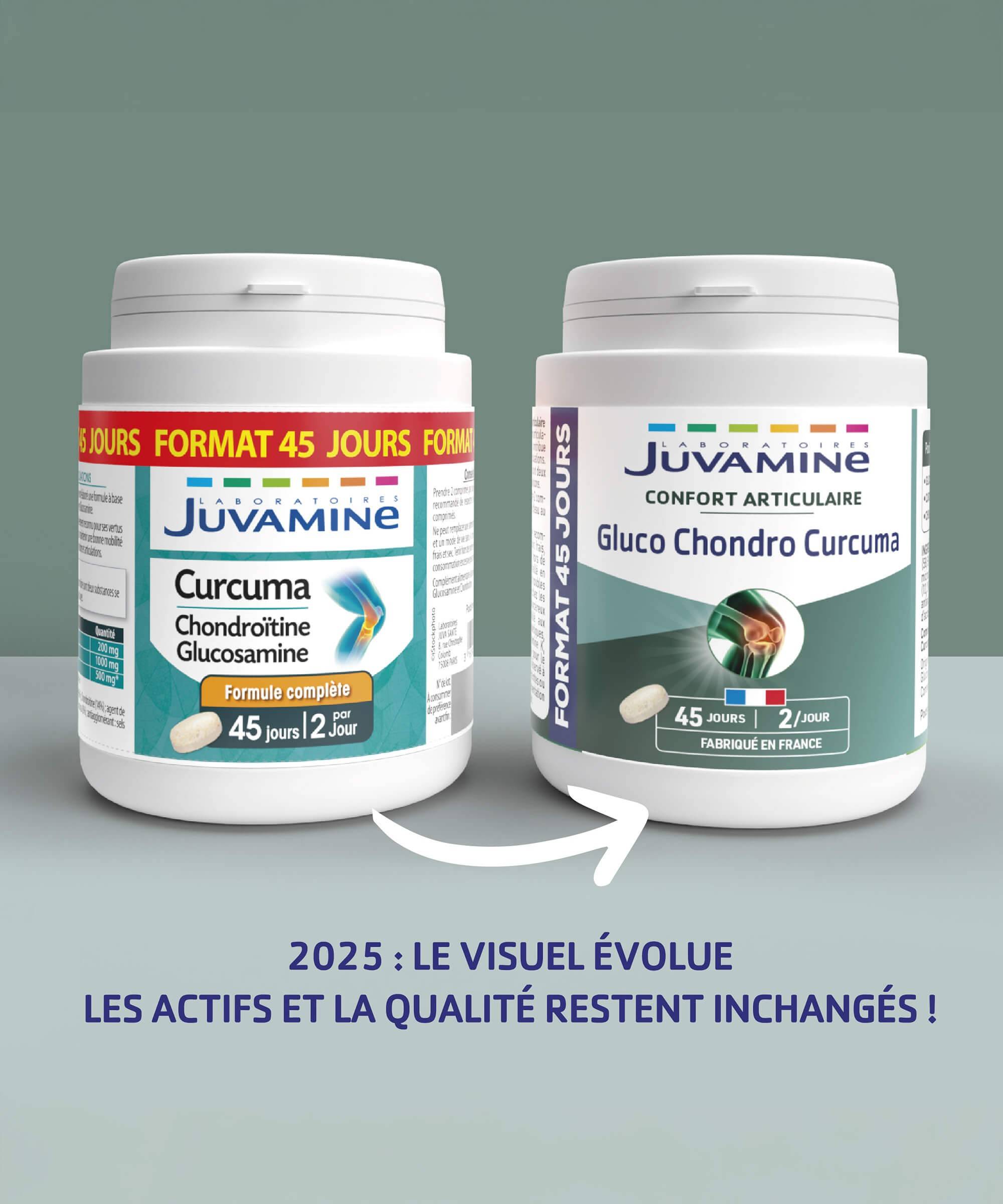 Curcuma Chondroïtine Glucosamine - Articulations 90 comprimés | Juvamine