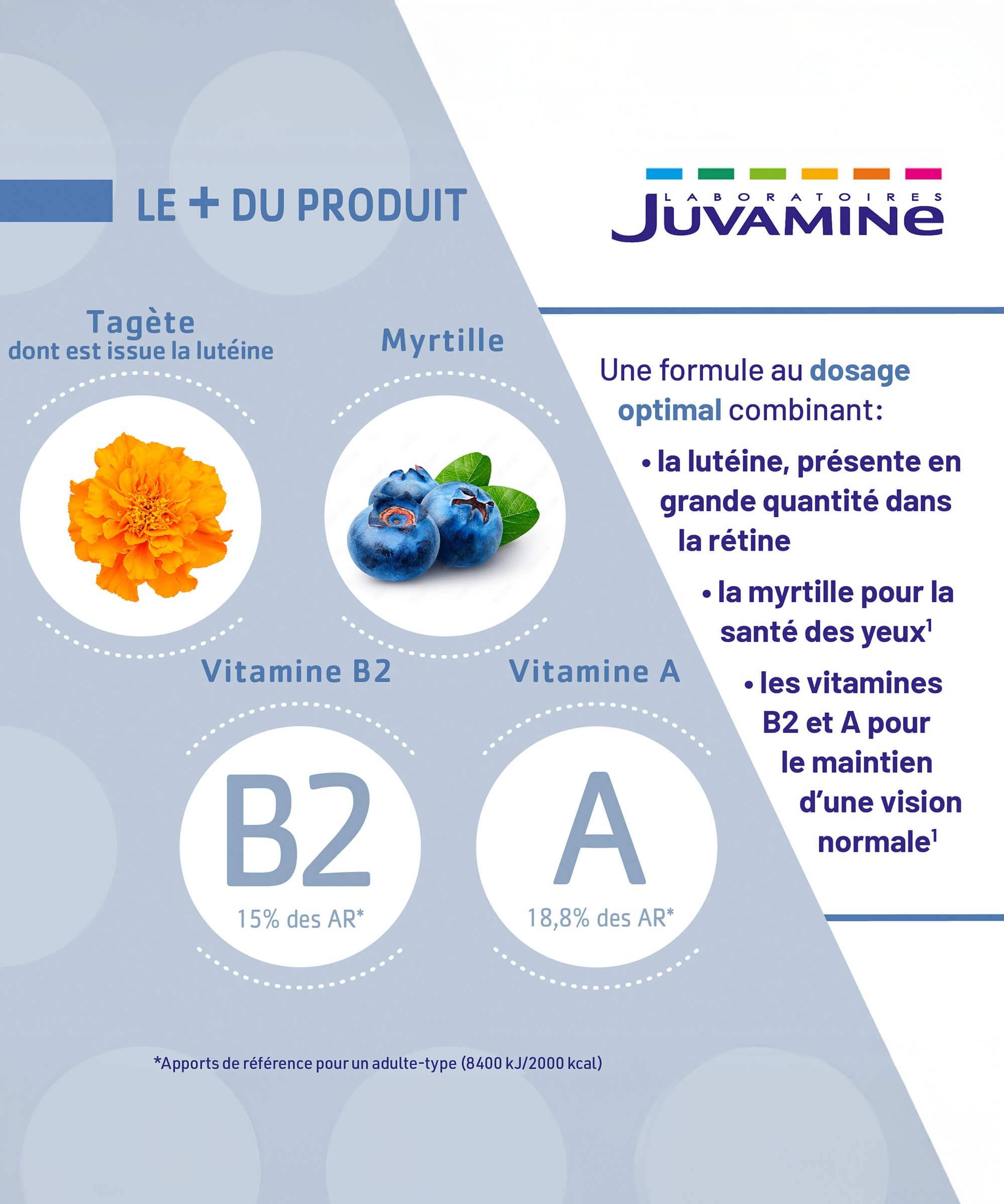 Lutéine Myrtille - Vision, 40 comprimés | Juvamine