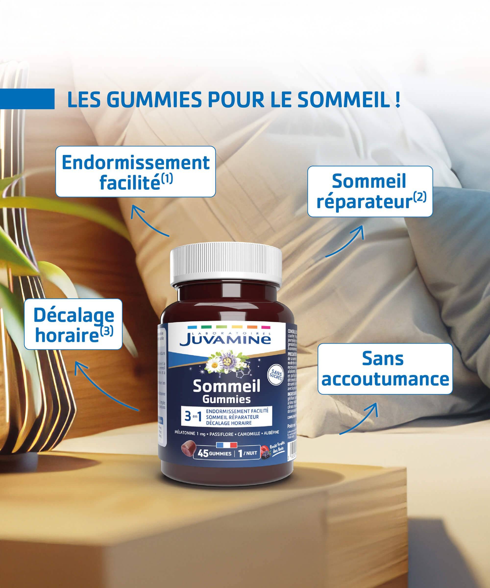 Gummies Sommeil 3-en-1 - Endormissement 45 gummies | Juvamine
