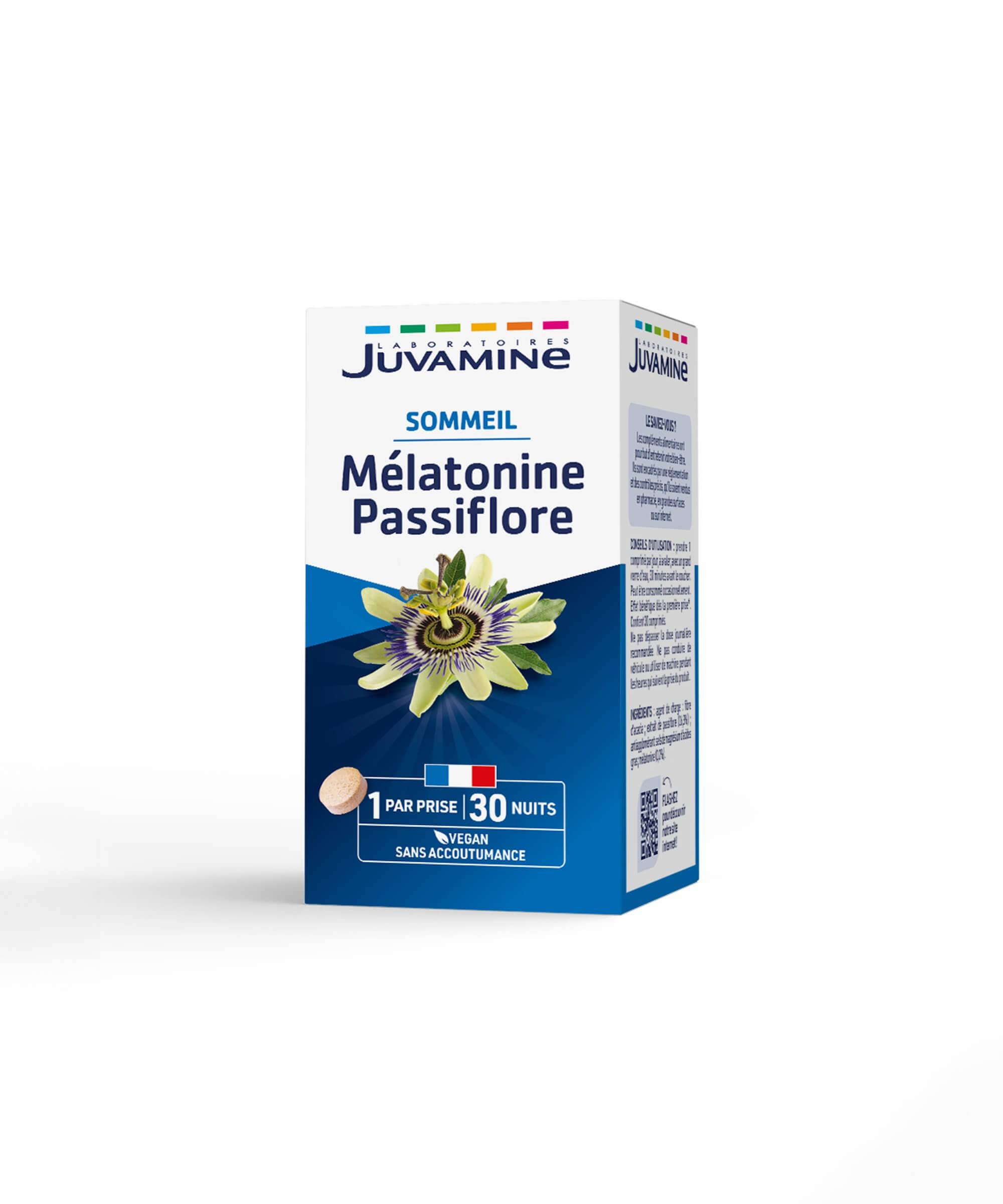 Mélatonine Passiflore - Sommeil 30 comprimés | Juvamine