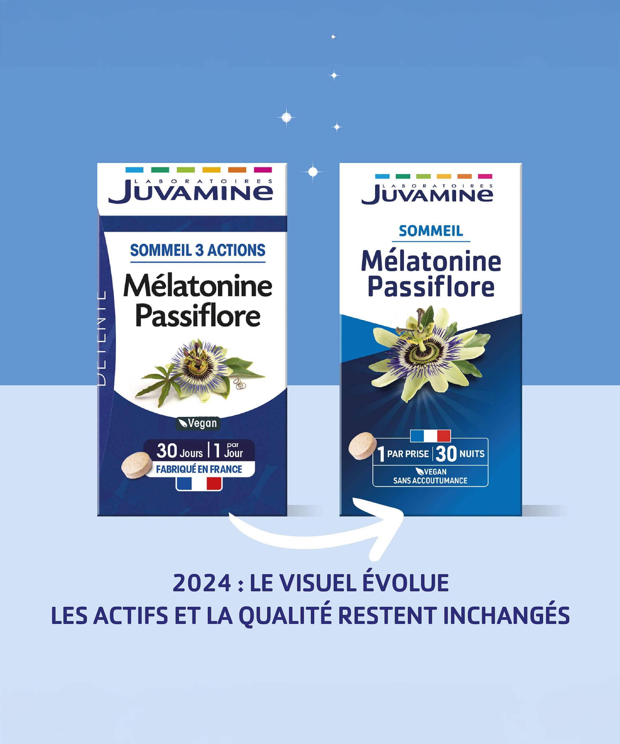 Mélatonine Passiflore - Sommeil 30 comprimés | Juvamine