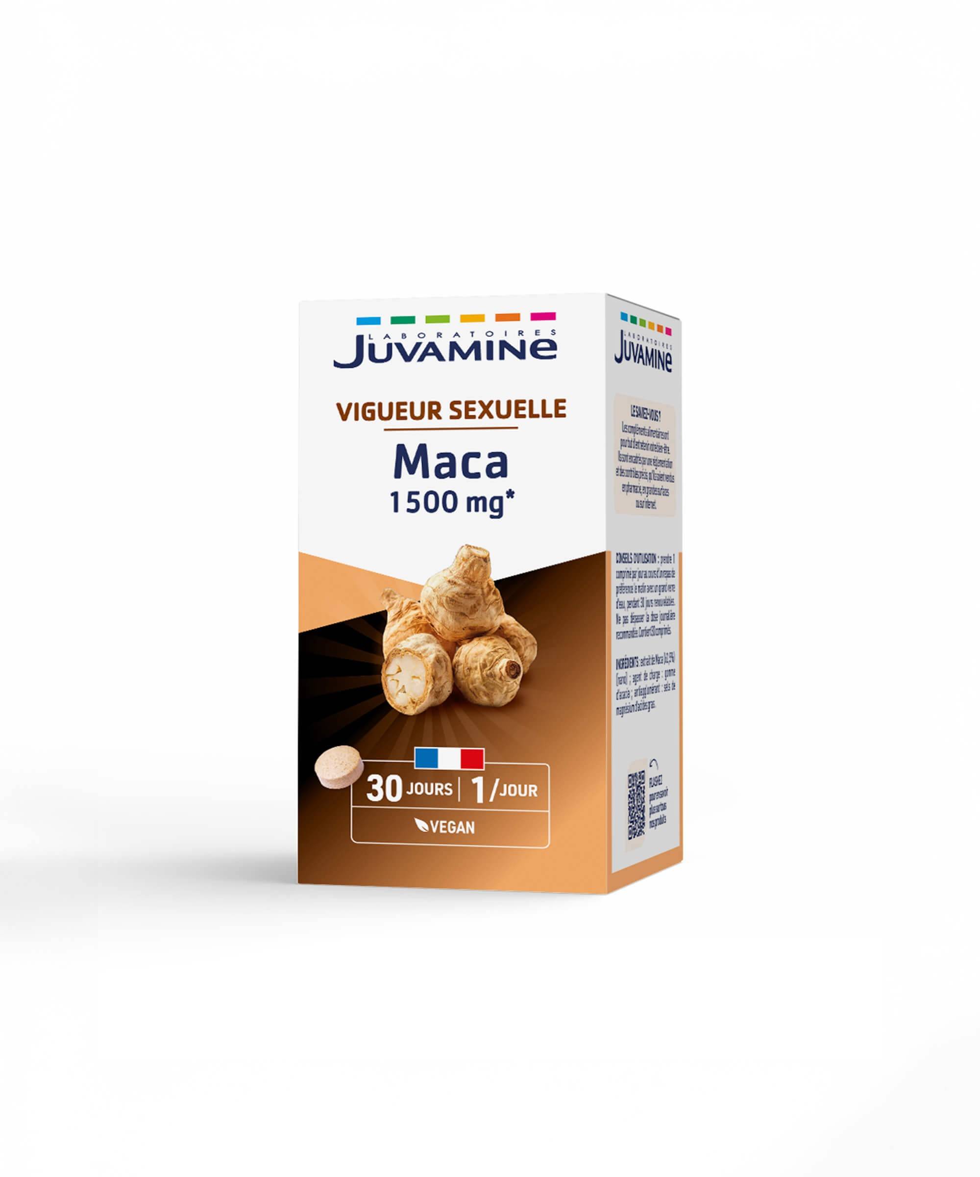 Maca 1500 mg - Vigueur Sexuelle 30 comprimés | Juvamine