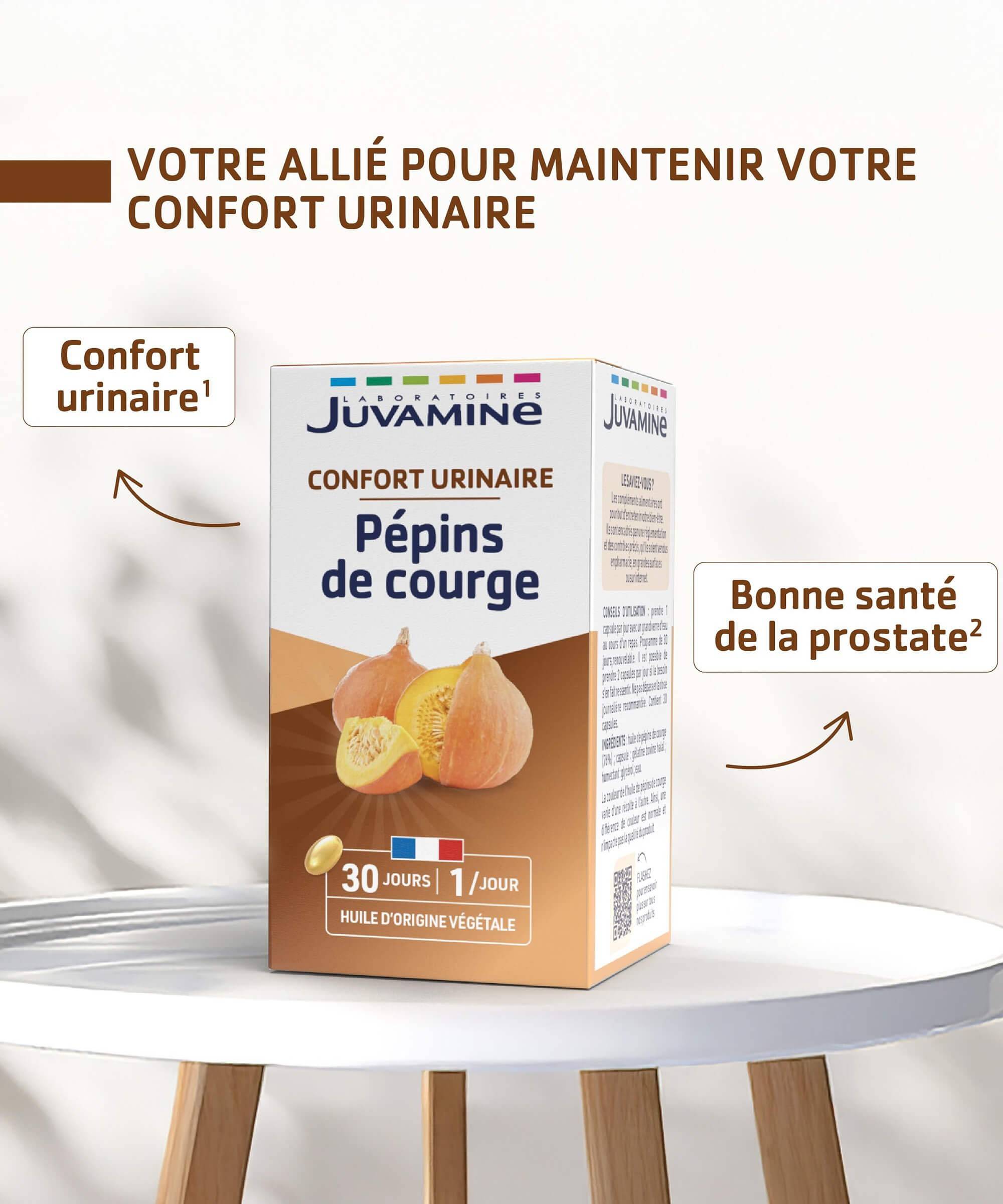 Pépins de Courge - Confort Urinaire 30 capsules | Juvamine