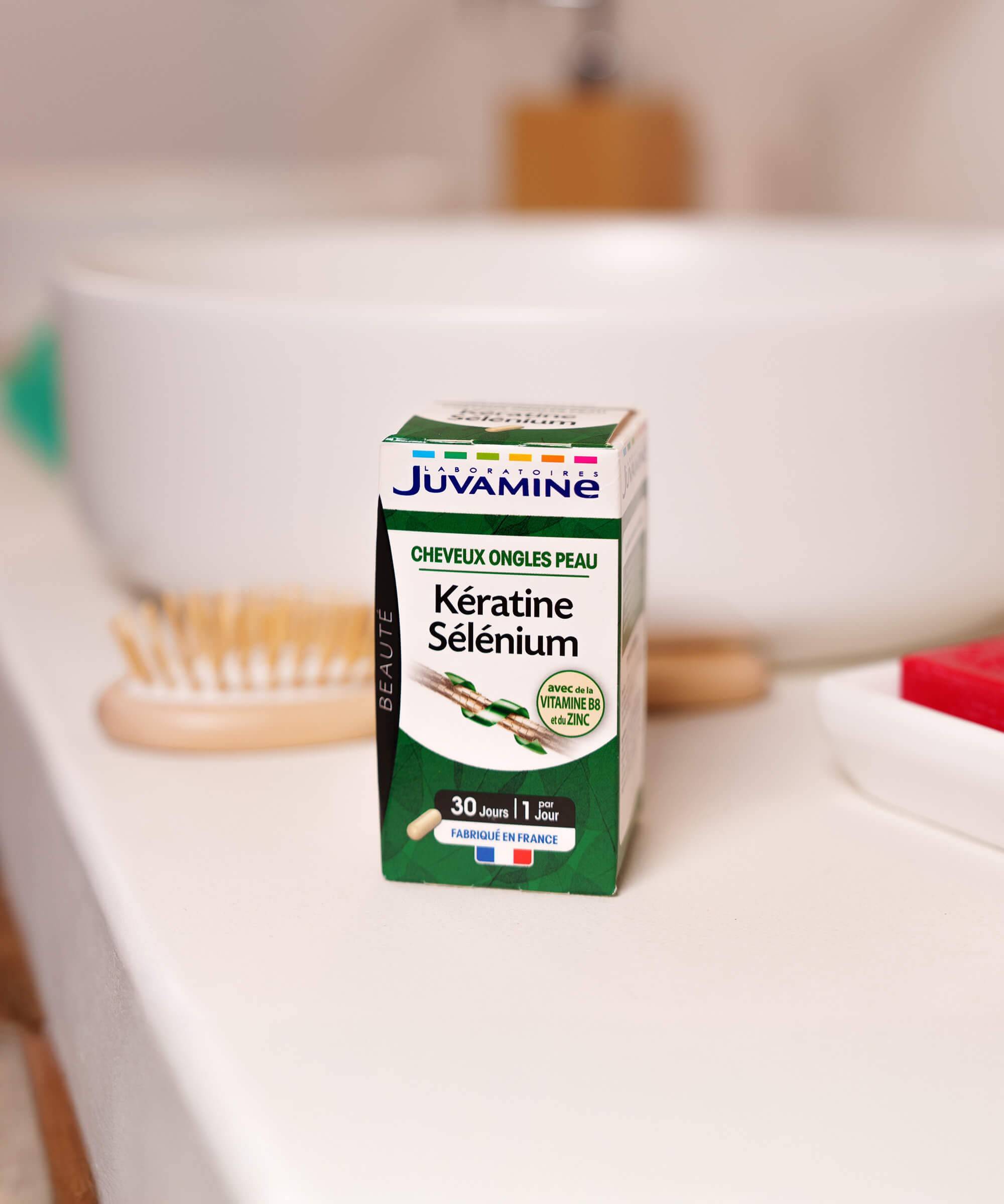 Kératine Sélénium - Beauté des Cheveux 30 gélules d'origine végétale | Juvamine