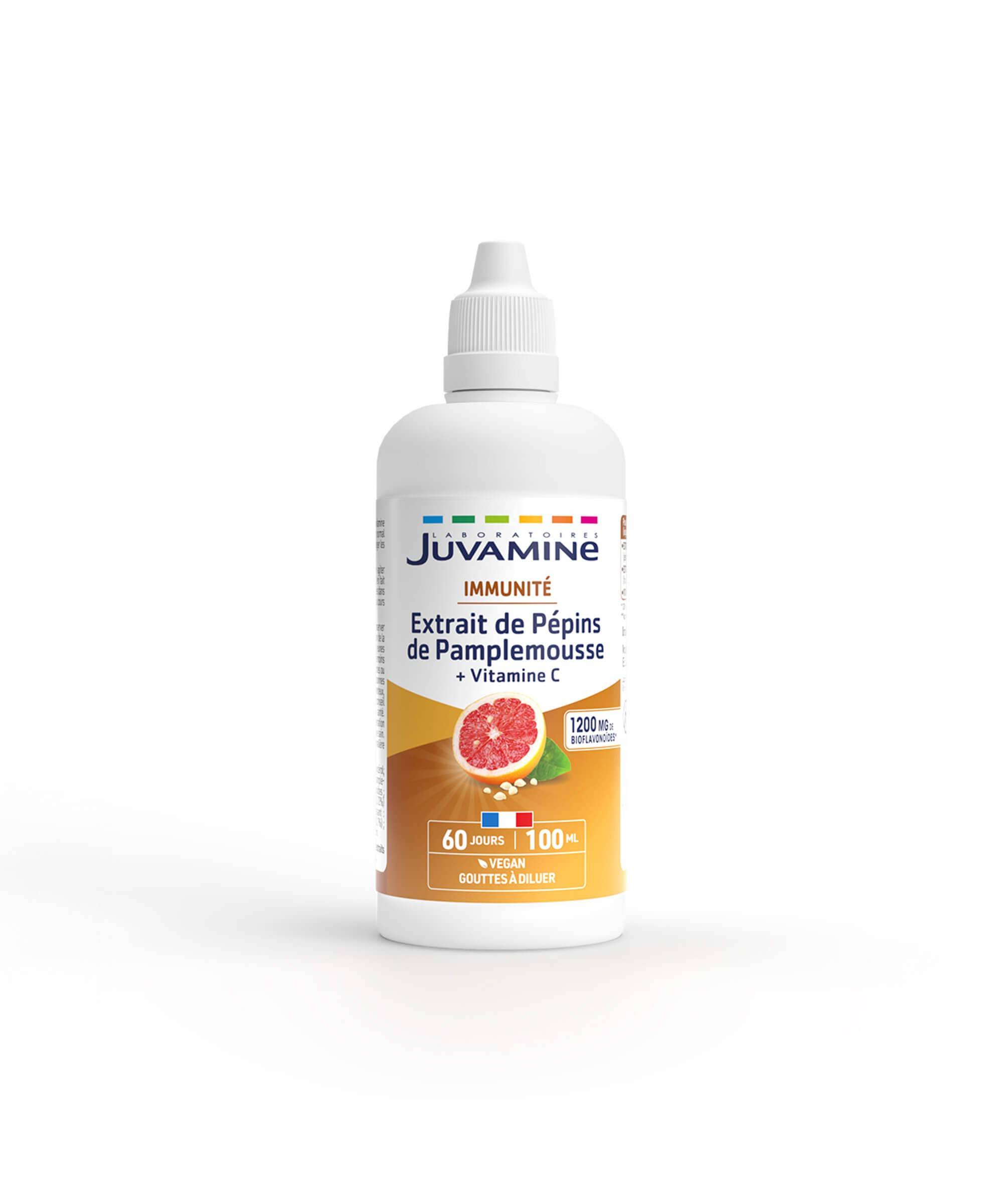 Extrait de Pépins de Pamplemousse 1200 mg* - Immunité 100 mL à diluer | Juvamine
