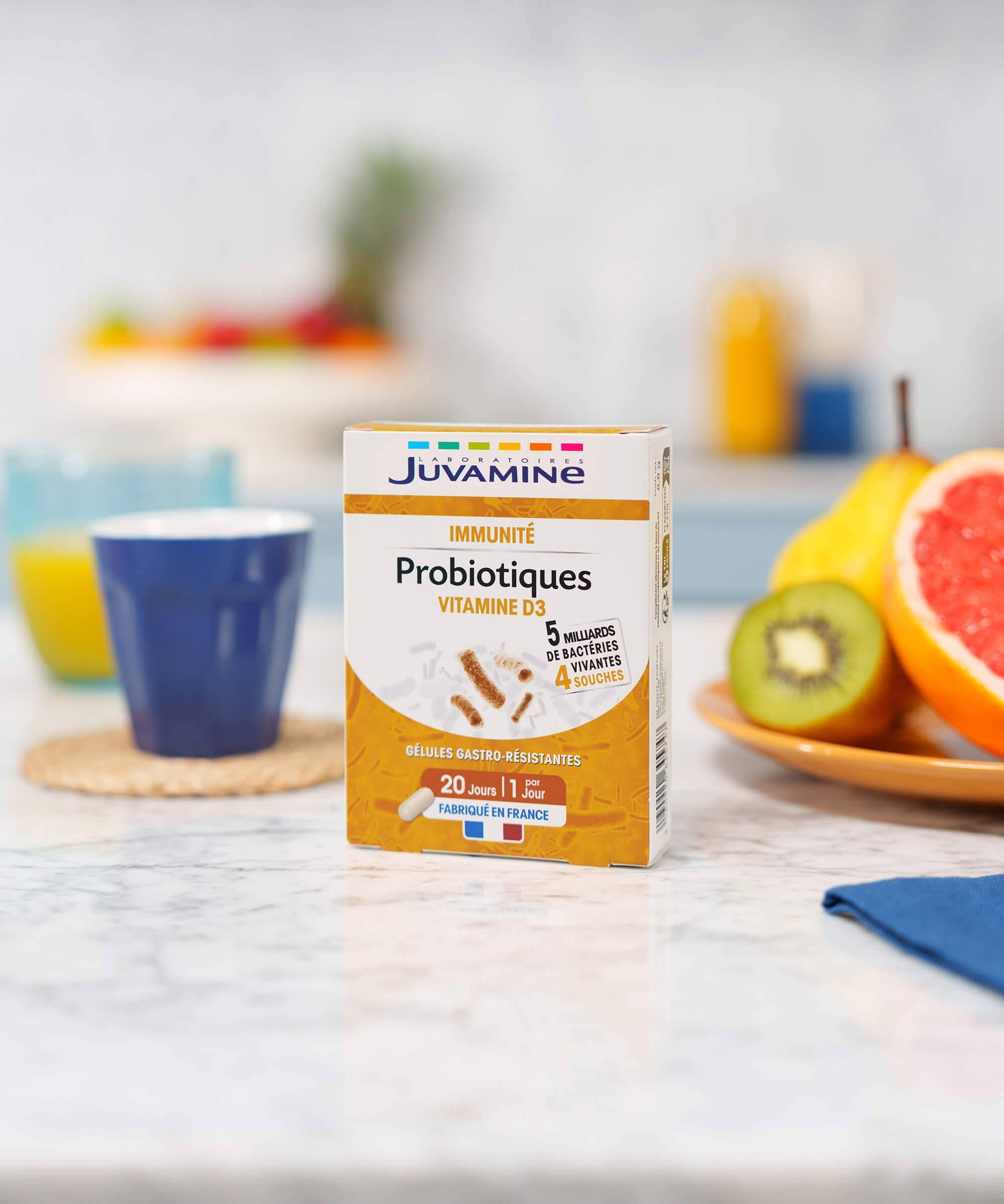 Probiotiques Vitamine D - Immunité 20 gélules gastro-résistantes | Juvamine