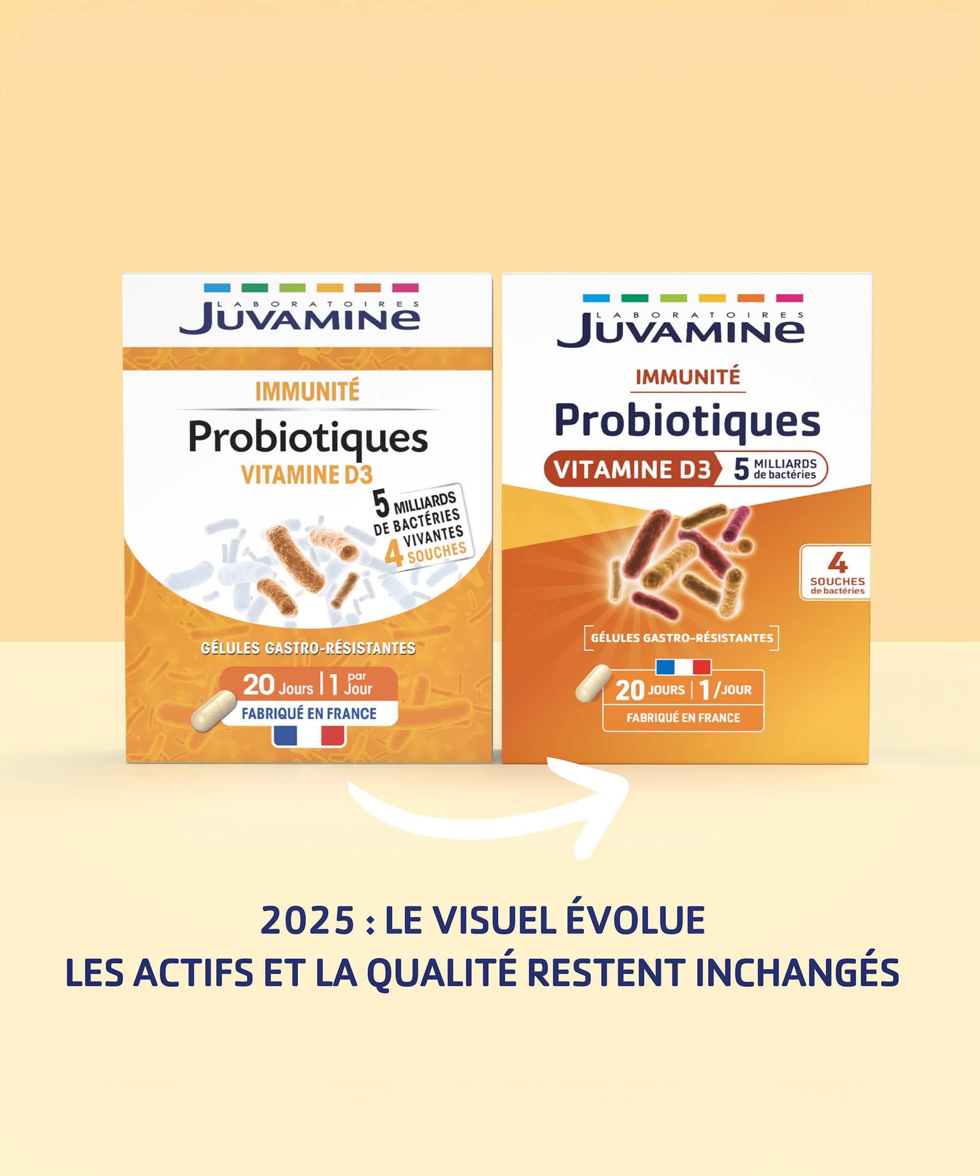Probiotiques Vitamine D - Immunité 20 gélules gastro-résistantes | Juvamine
