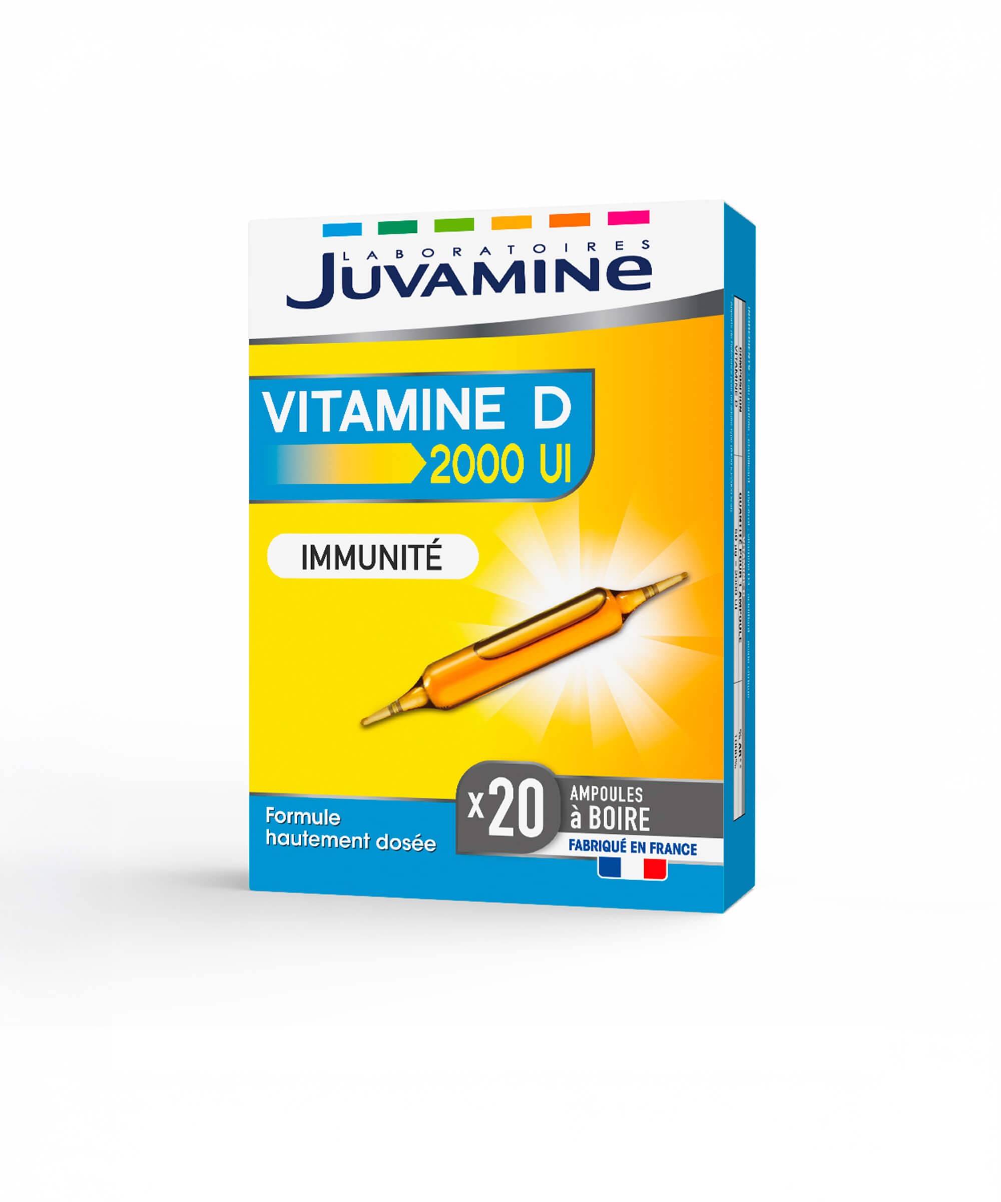 Vitamine D 2000 UI - Immunité 20 ampoules x 5 mL | Juvamine
