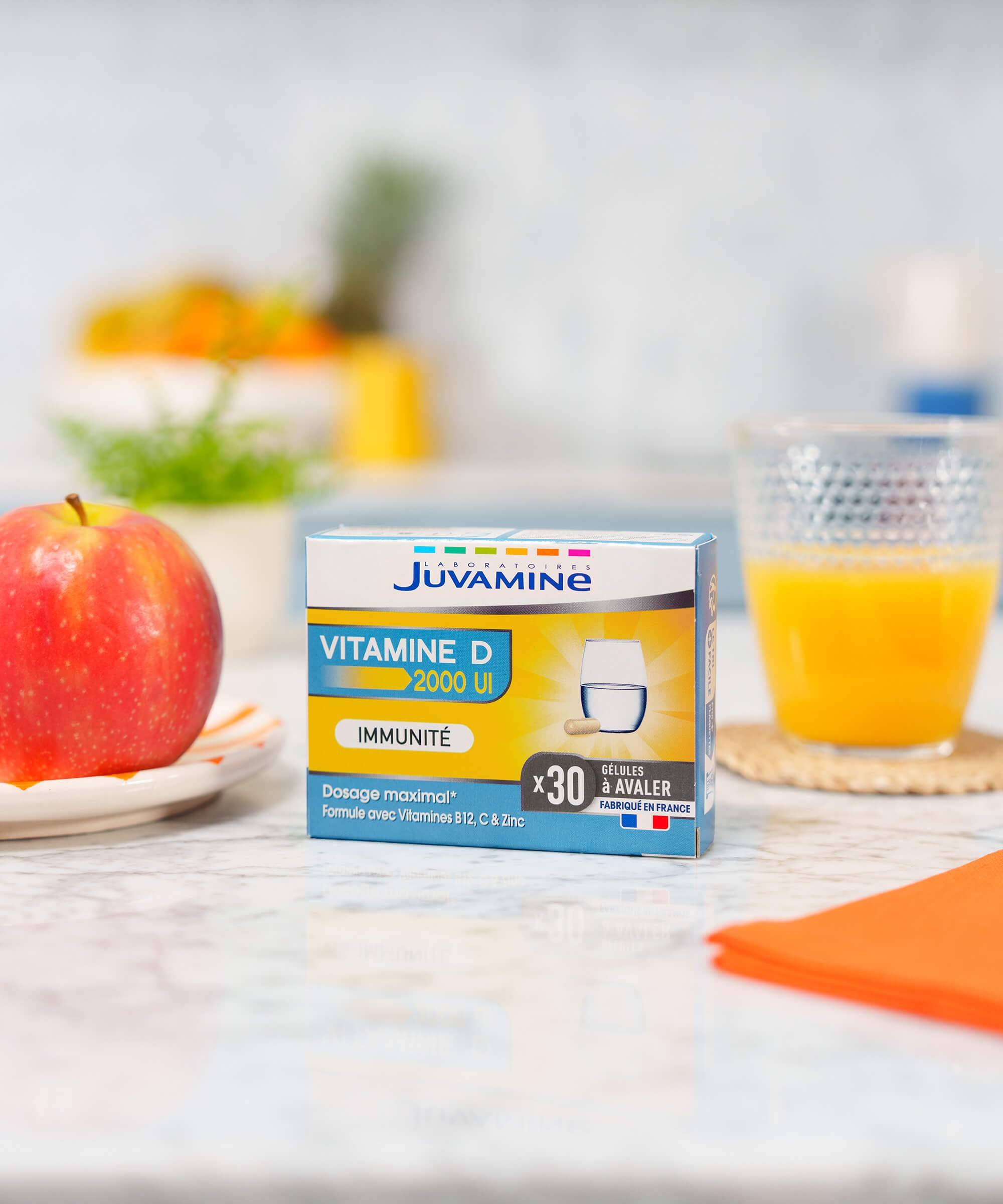 Vitamine D 2000 UI - Immunité 30 gélules à avaler | Juvamine