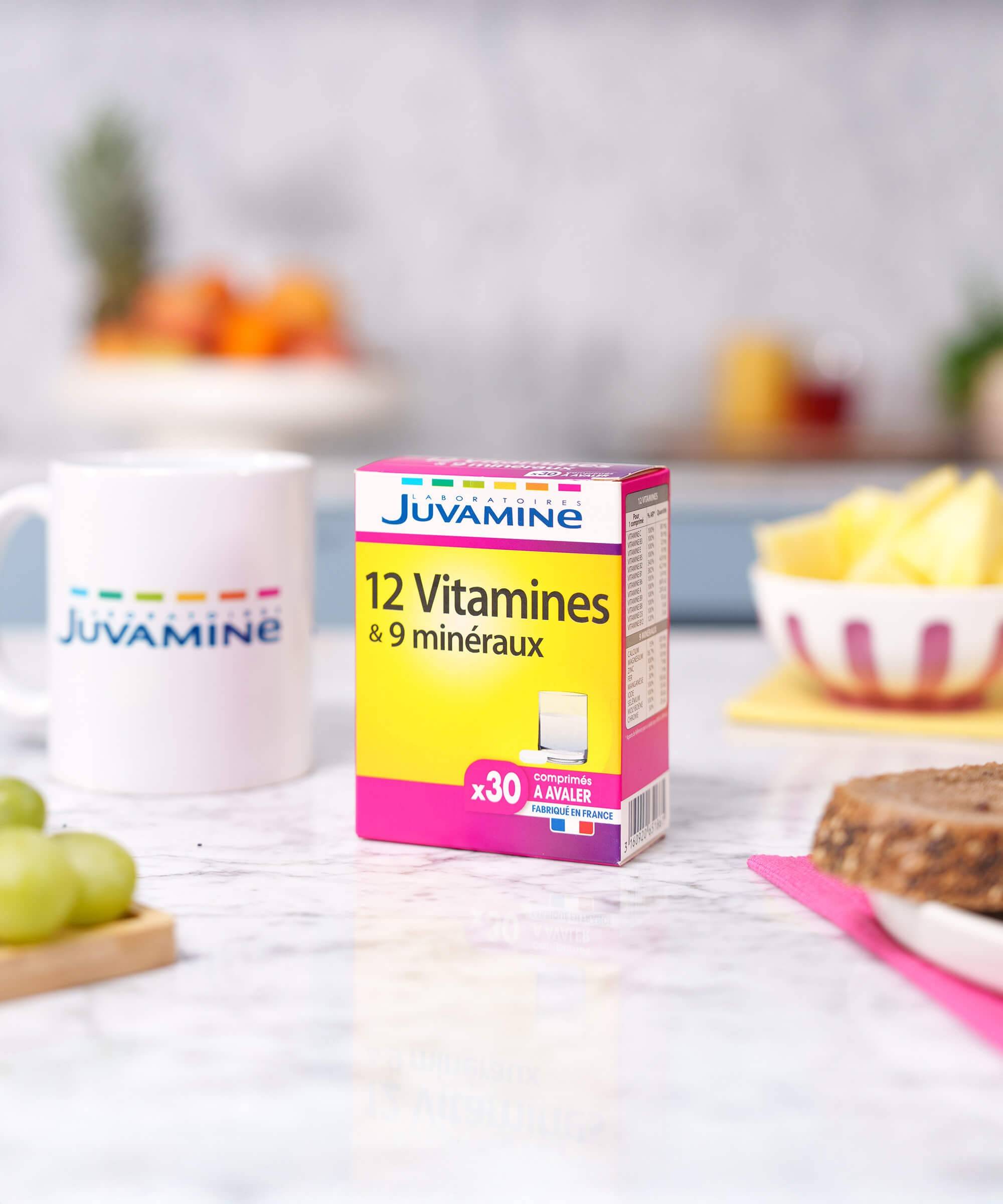 12 Vitamines + 9 Minéraux - Énergie 30 comprimés à avaler | Juvamine