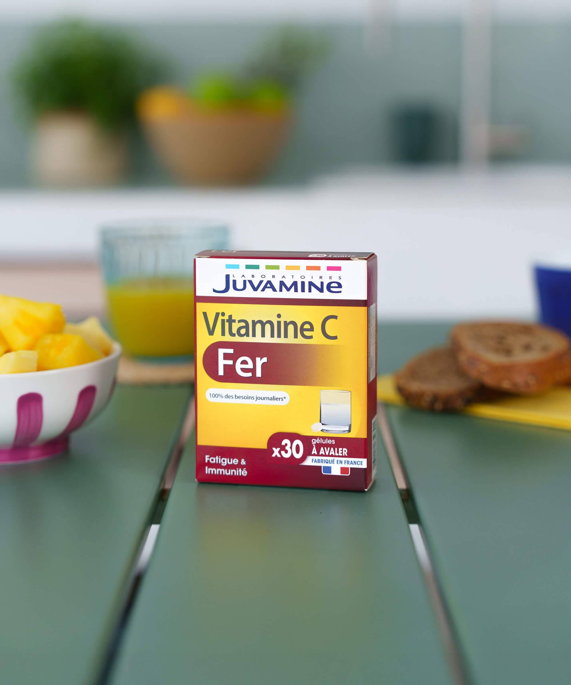 Fer + Vitamine C - Énergie 30 gélules | Juvamine