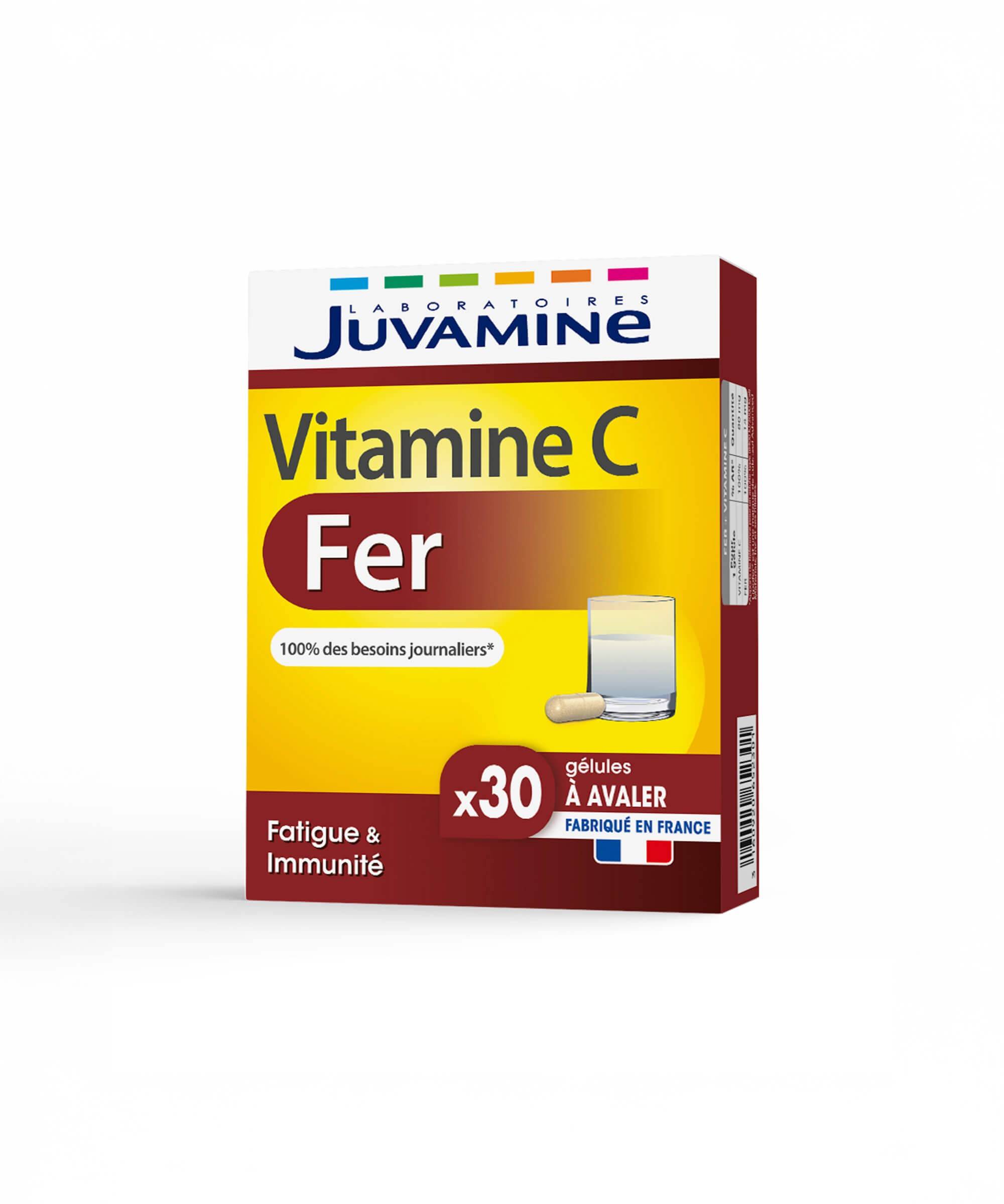 Fer + Vitamine C - Énergie 30 gélules | Juvamine