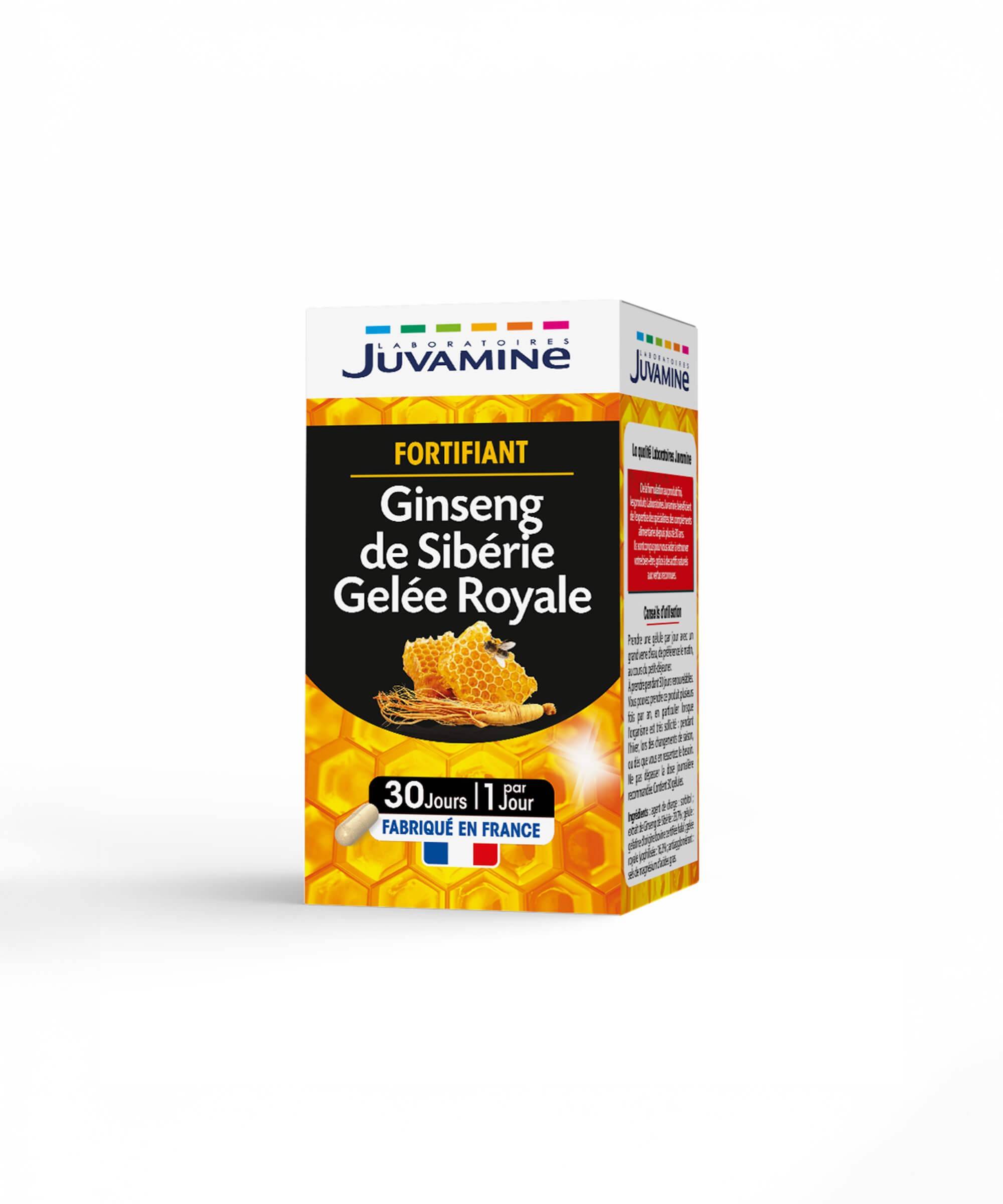 Ginseng de Sibérie Gelée Royale - Fortifiant 30 gélules | Juvamine