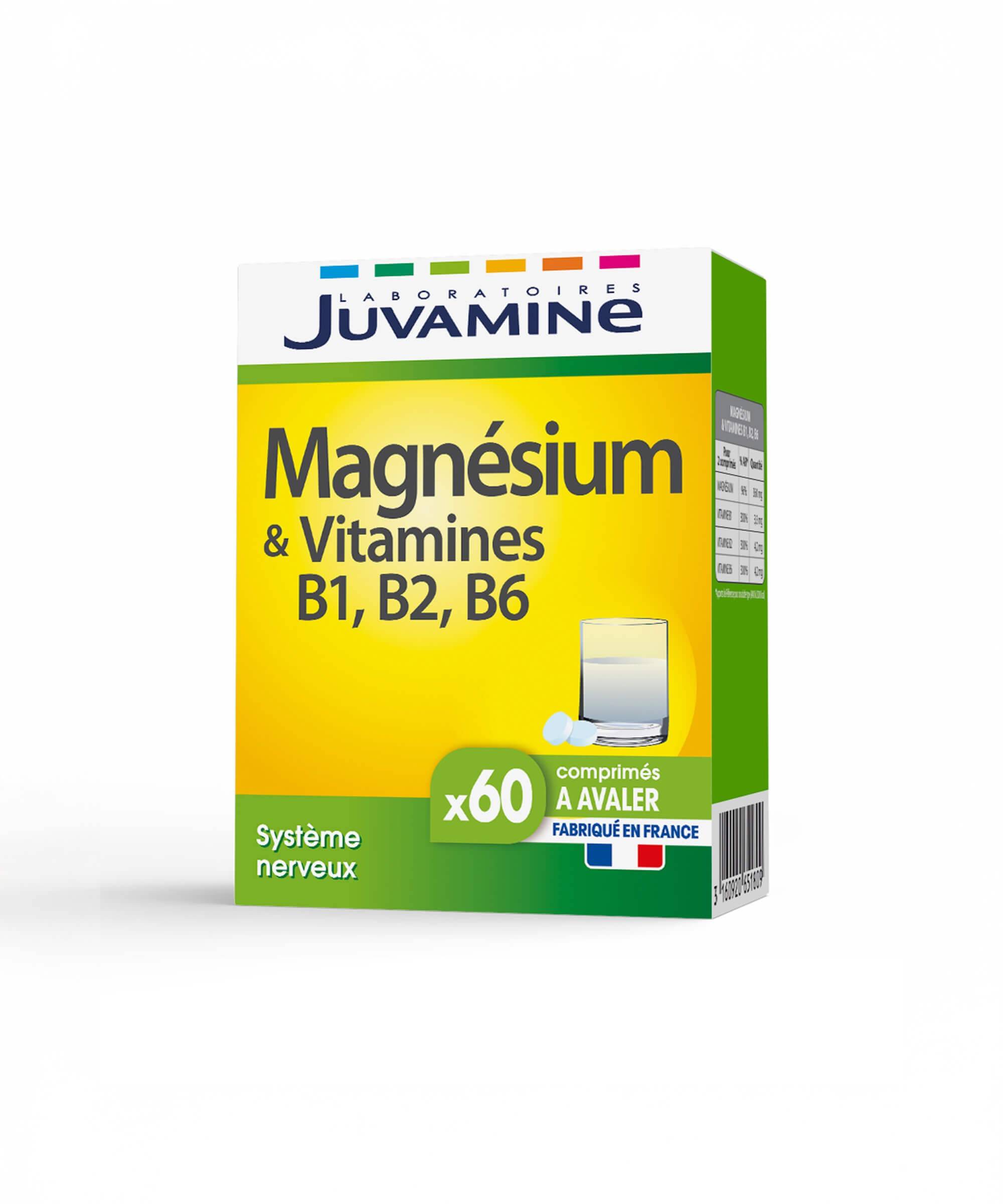 Magnésium + Vitamines B1 B2 B6 - Équilibre 60 comprimés | Juvamine