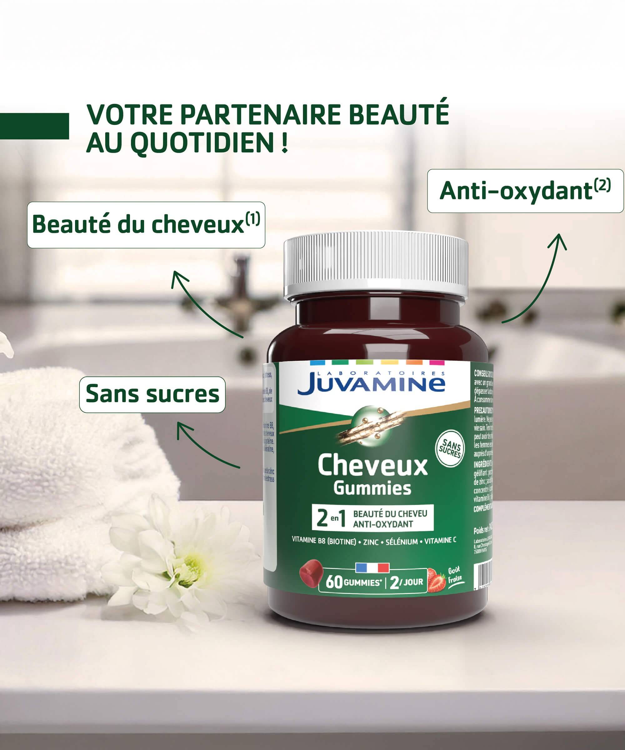 Gummies Cheveux - Beauté 60 gummies | Juvamine