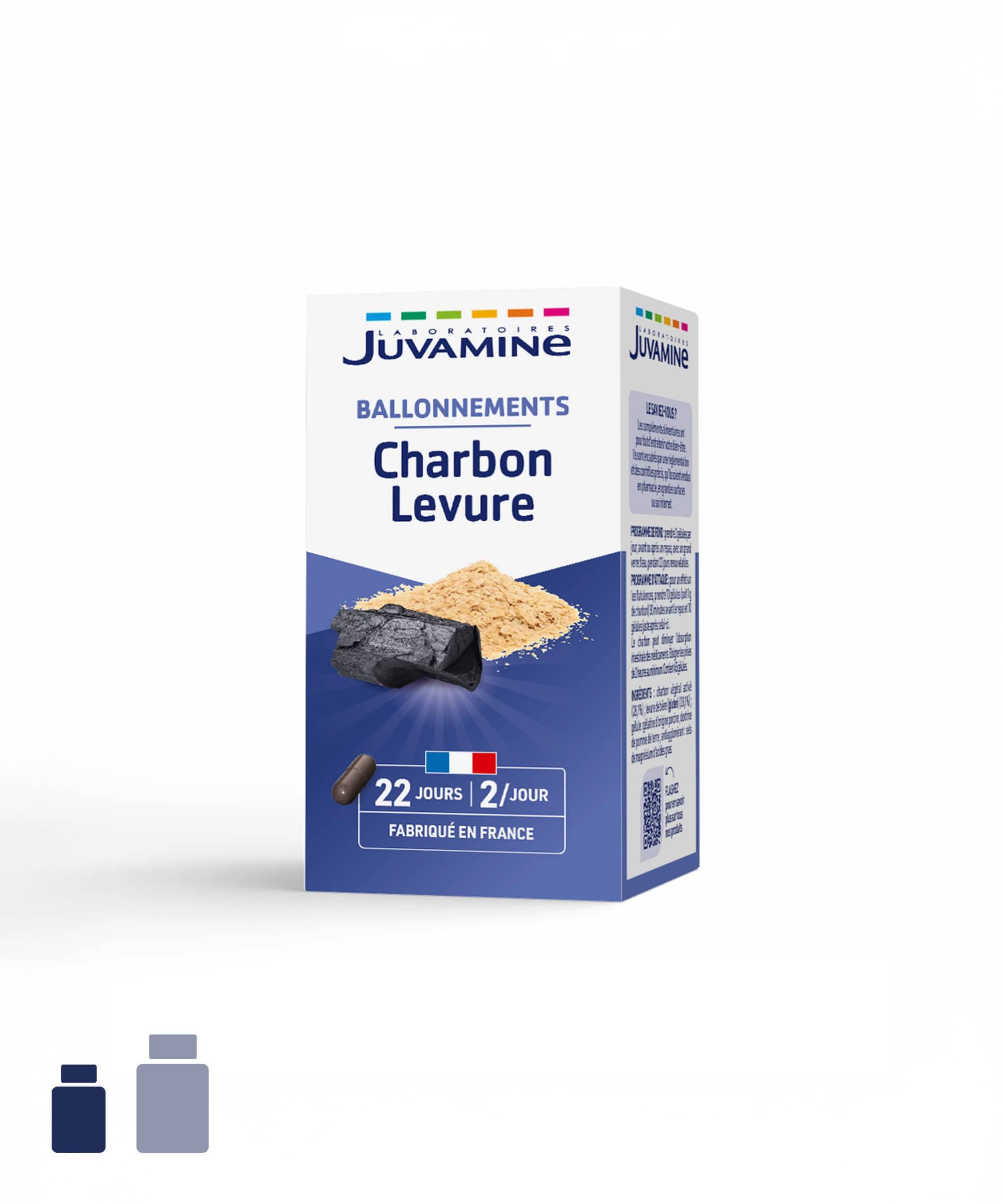Charbon Levure - Ballonnements - Gélules | Juvamine