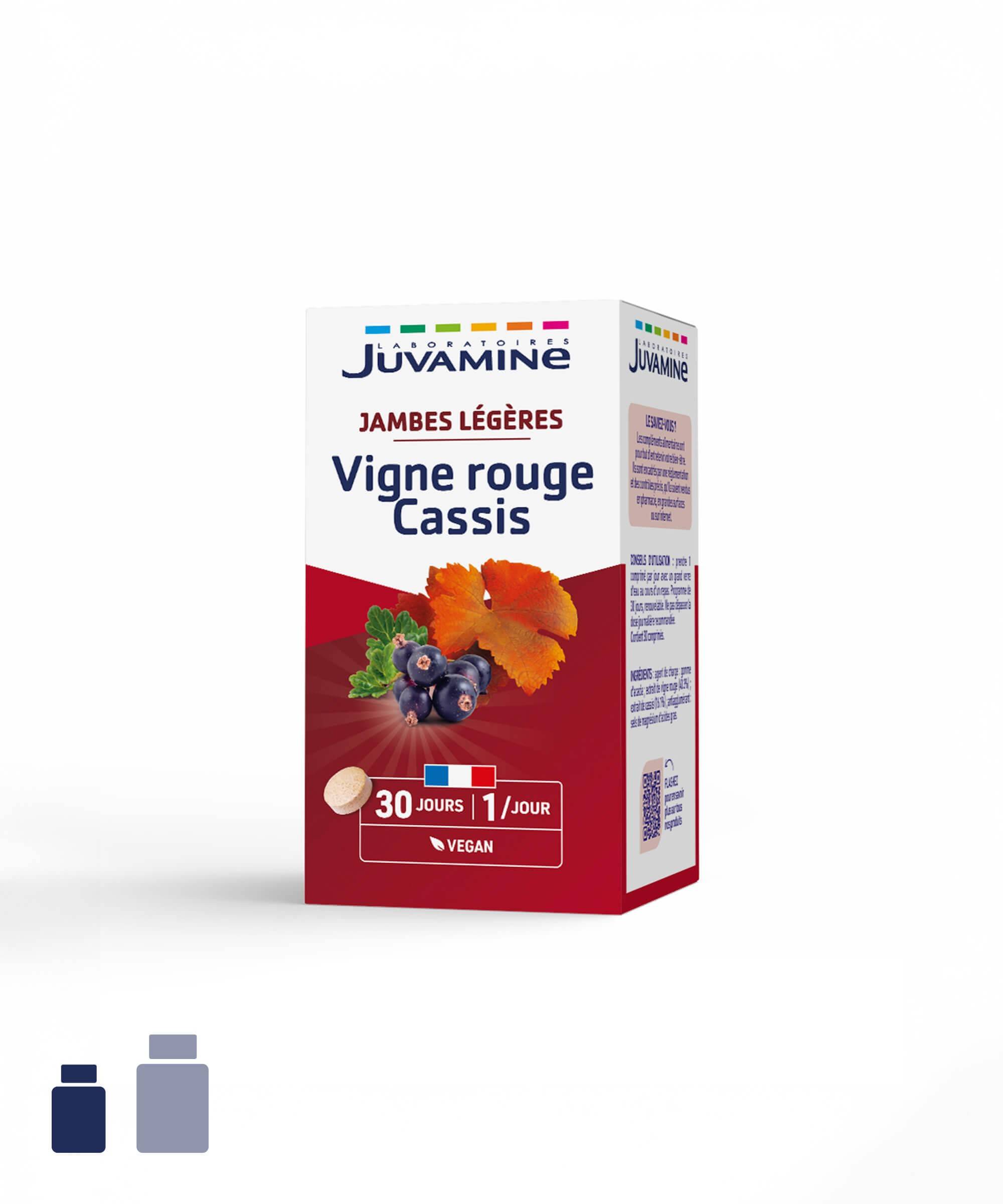 Vigne Rouge Cassis - Jambes Légères - comprimés | Juvamine