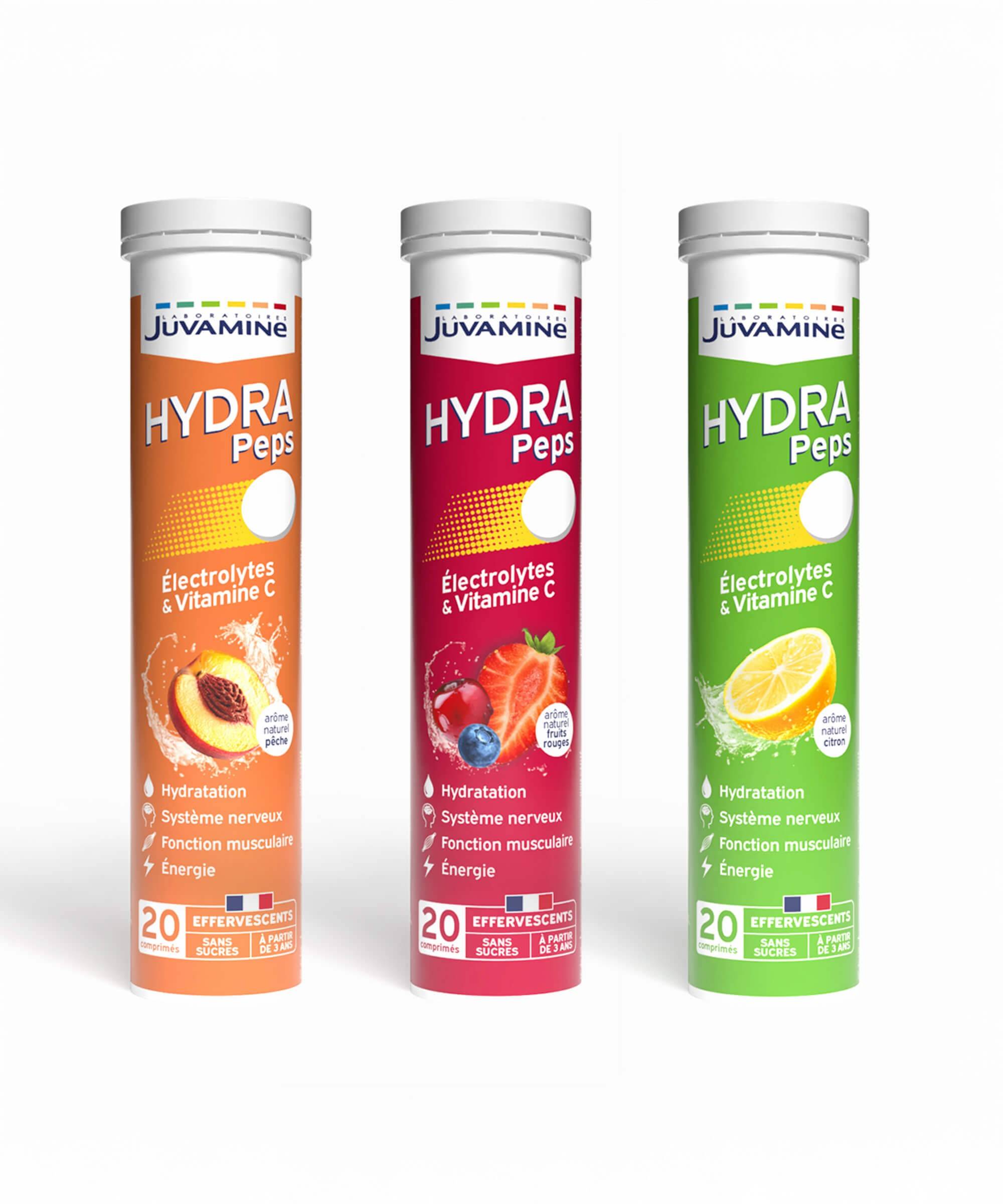 Hydra Peps - Optimisez votre hydratation - 20 comprimés effervescents | Juvamine