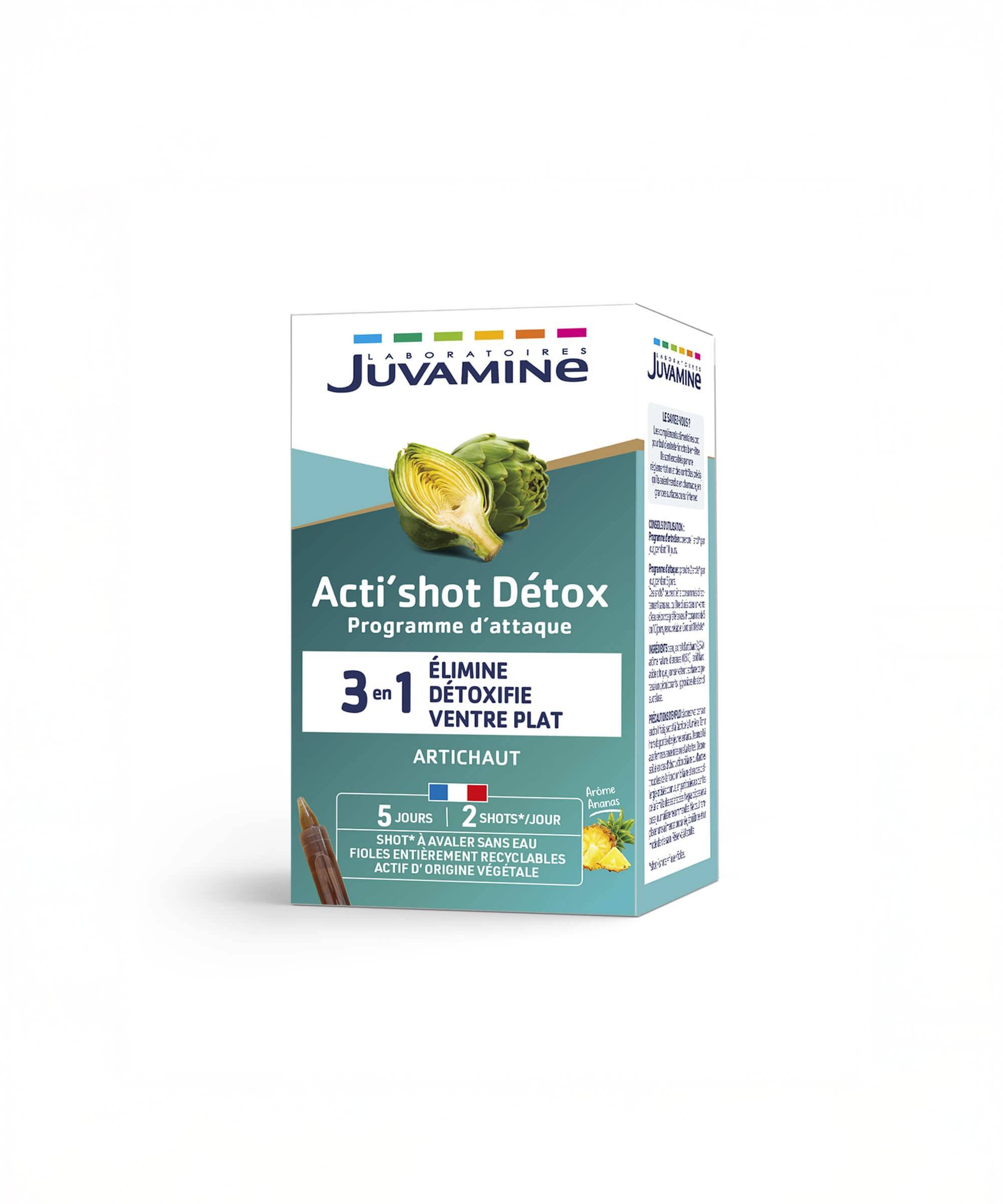 Acti'Shot Détox 3-en-1 - Minceur - Shots à boire | Juvamine