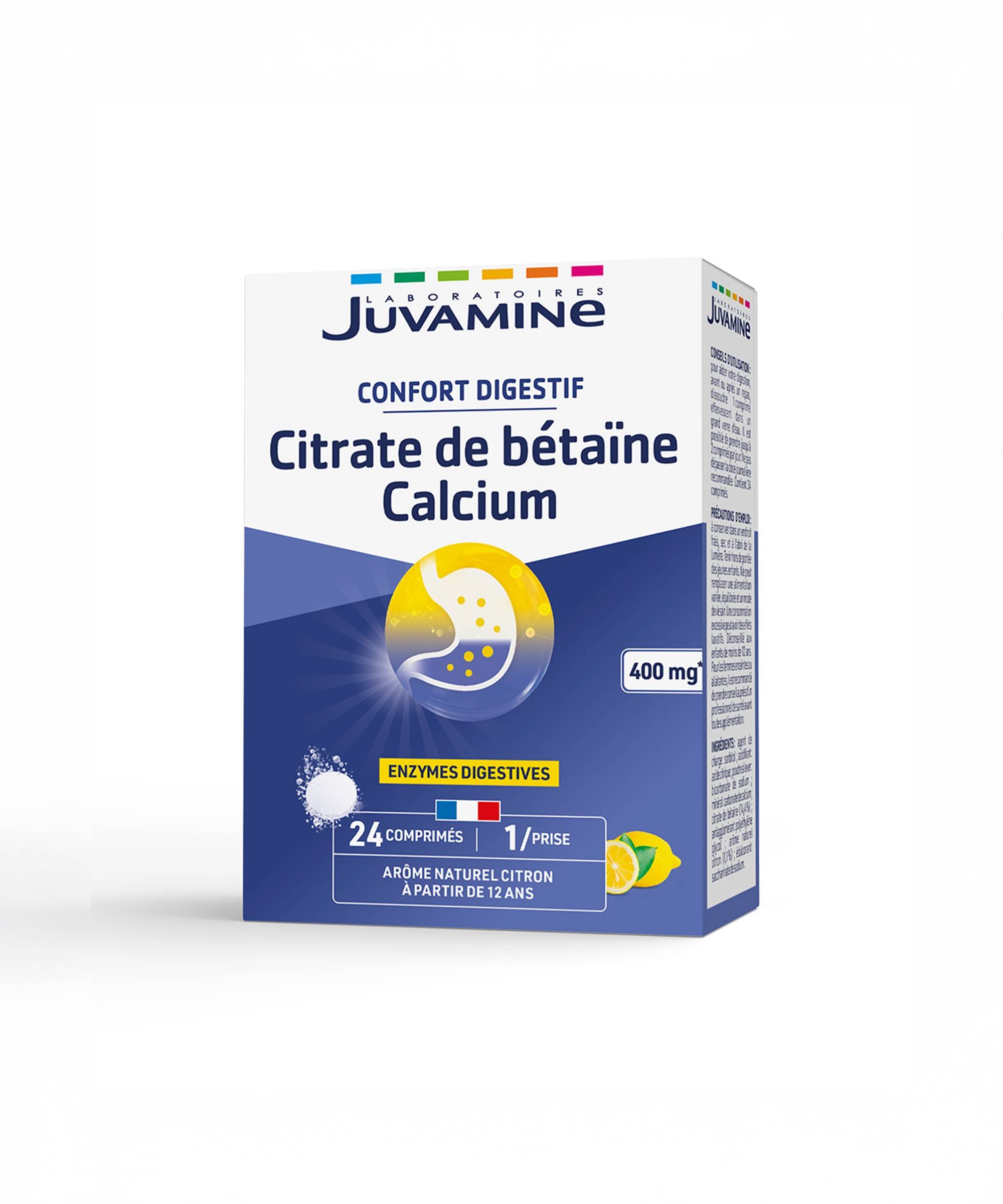 Citrate de Bétaïne Calcium - Digestion - Comprimés| Juvamine