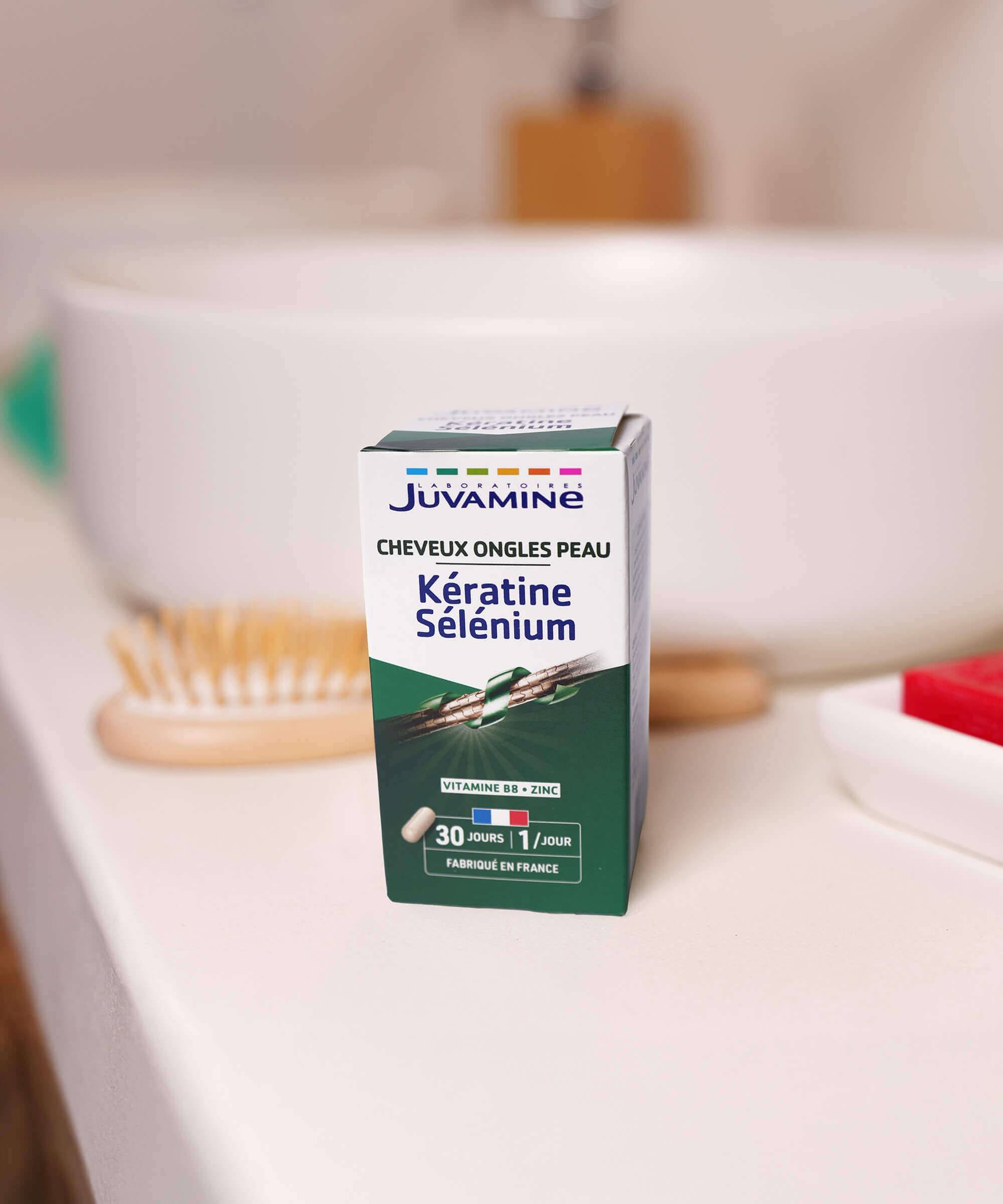 Kératine Sélénium - Beauté des Cheveux 30 gélules d'origine végétale | Juvamine