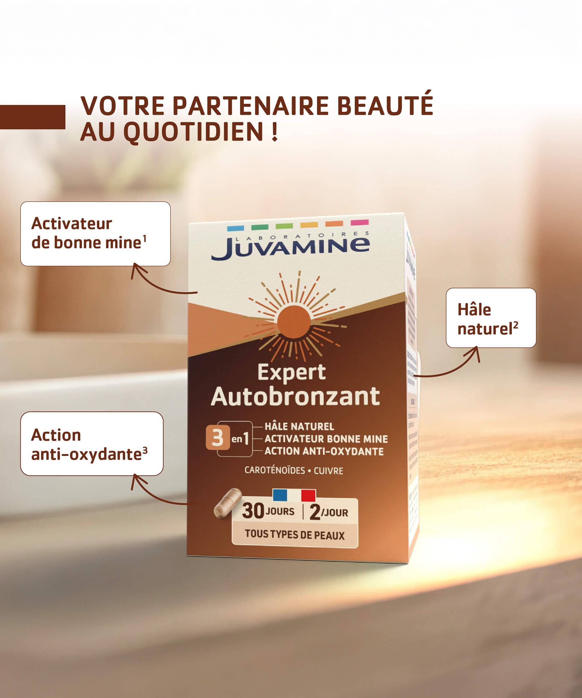 EXPERT AUTOBRONZANT -  Hâle naturel - activateur bonne mine - action antioxydante - 60 gélules | Juvamine
