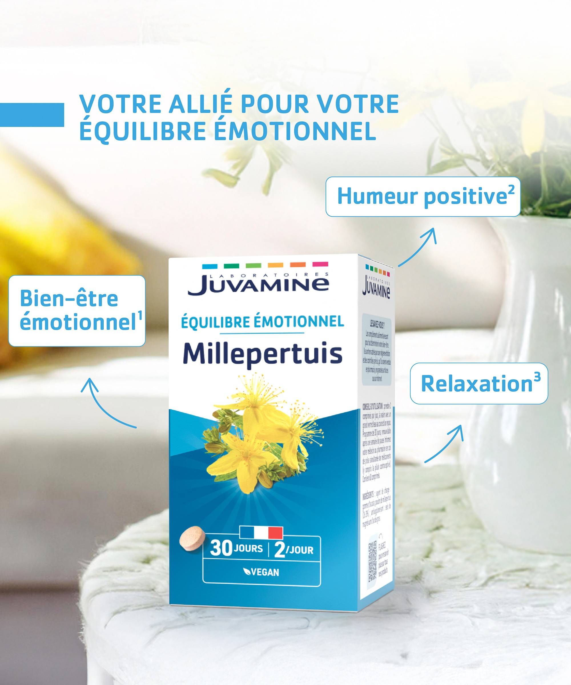 Millepertuis - Équilibre Émotionnel 60 comprimés | Juvamine