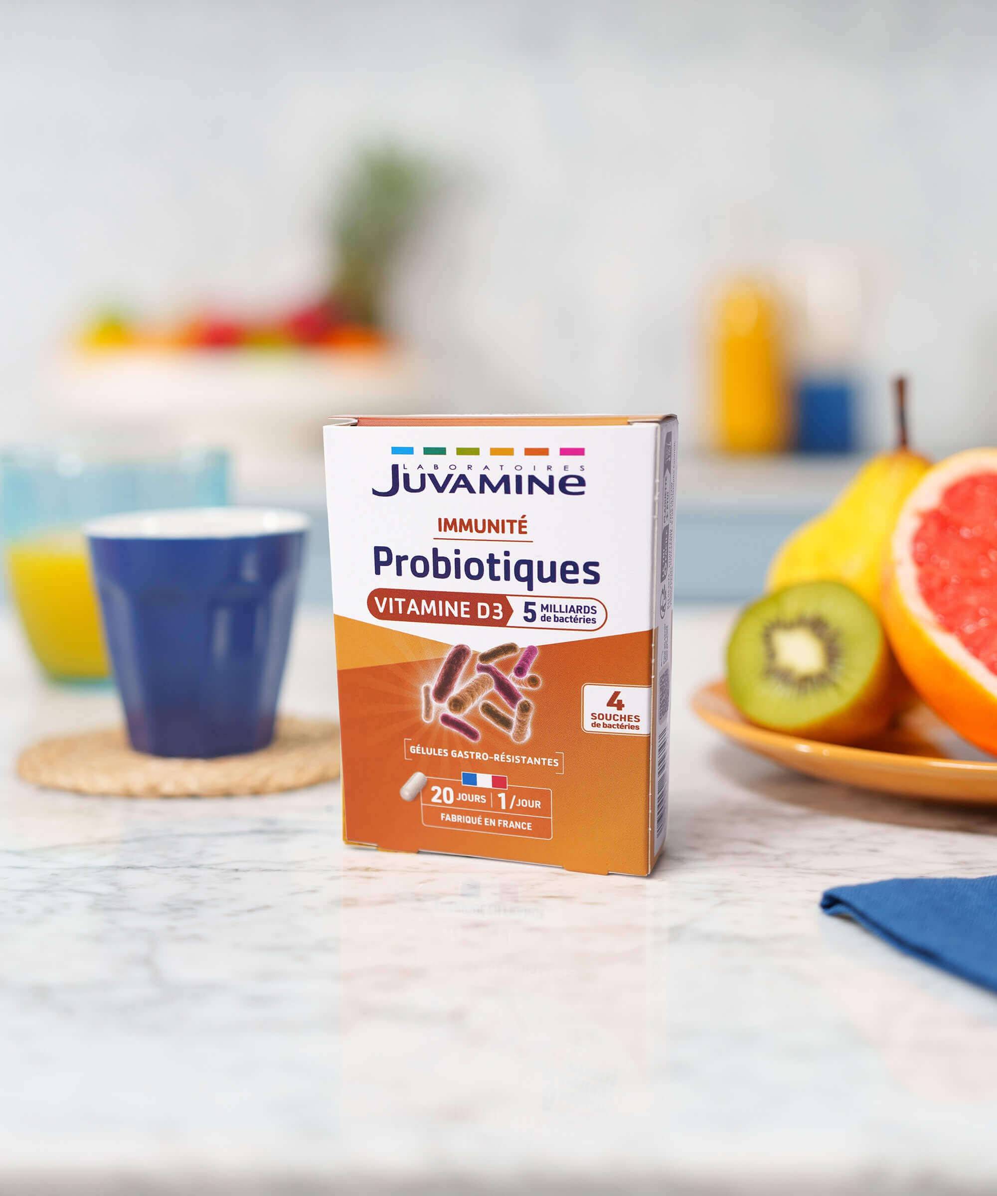 Probiotiques Vitamine D - Immunité 20 gélules gastro-résistantes | Juvamine