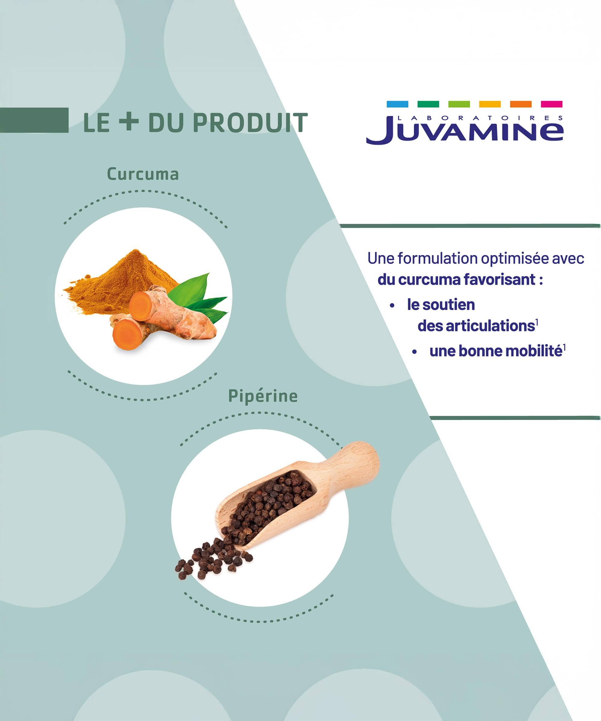 Curcuma Pipérine - Articulations 30 gélules | Juvamine