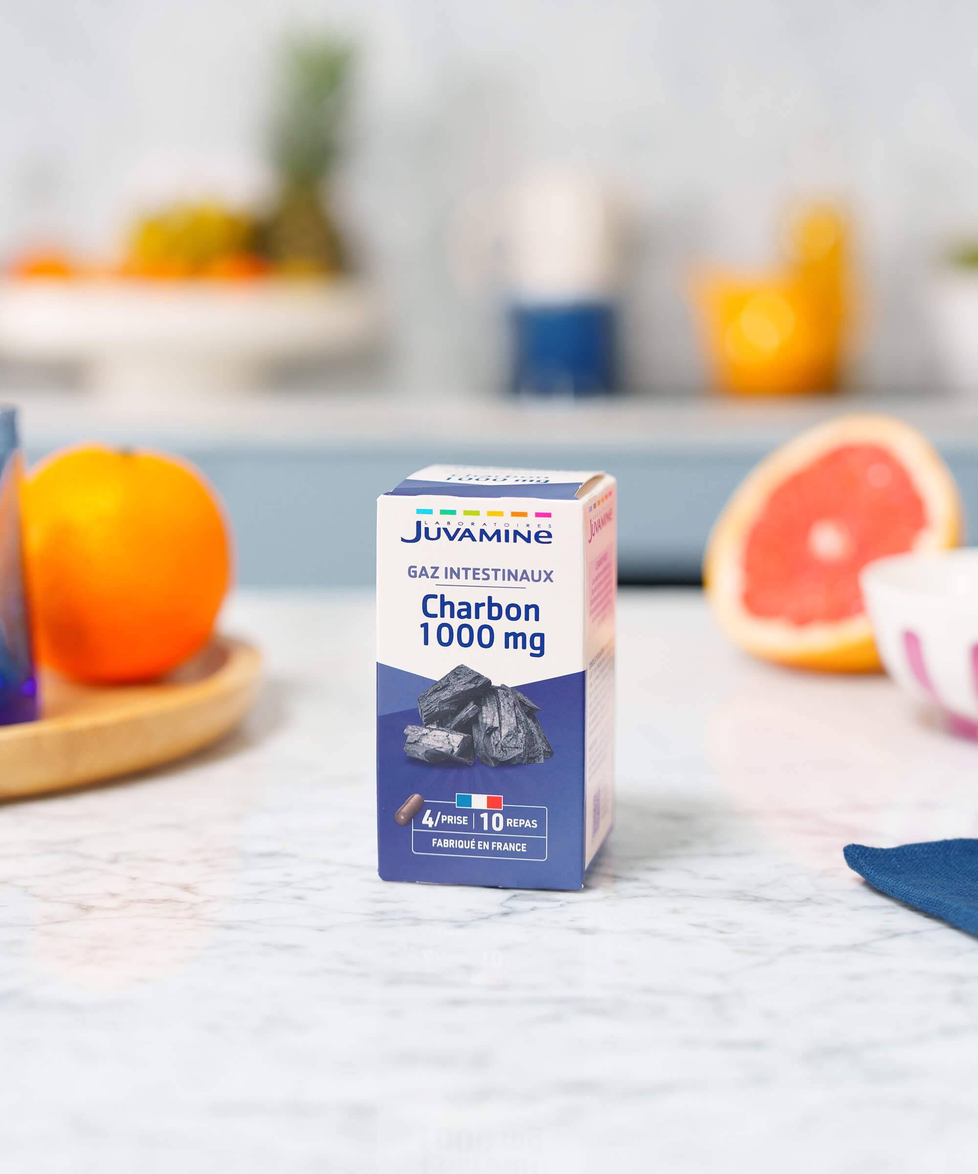 Charbon 1000 mg - Gaz Intestinaux - Gélules | Juvamine
