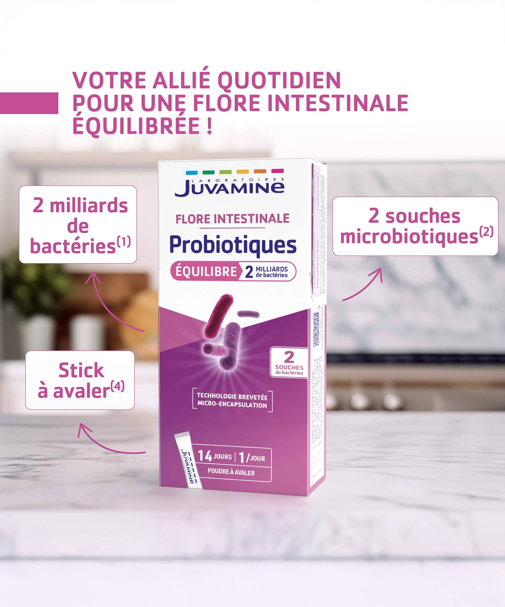 Probiotiques Équilibre - Flore Intestinale 14 sticks | Juvamine