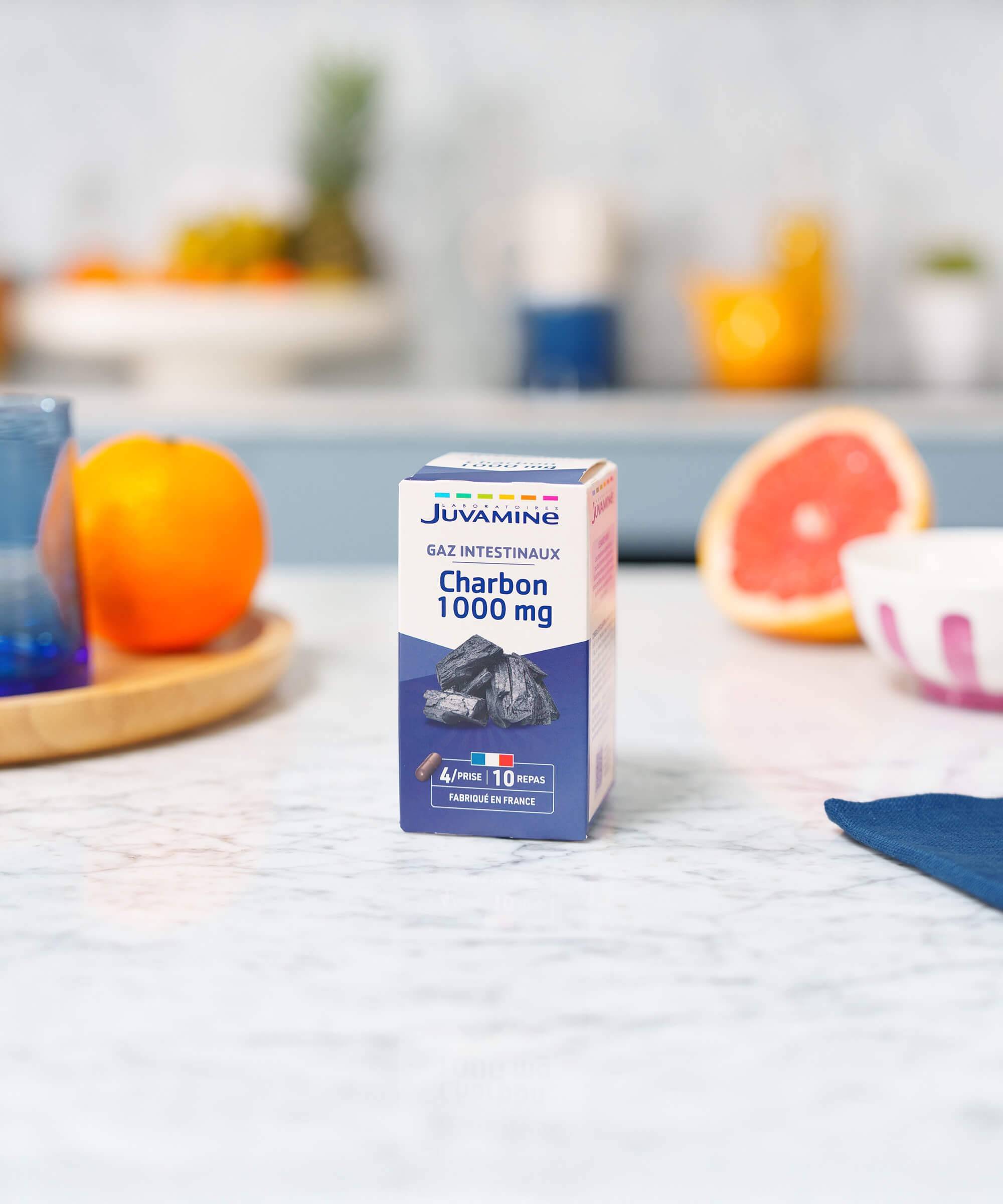 Charbon 1000 mg - Gaz Intestinaux - Gélules | Juvamine