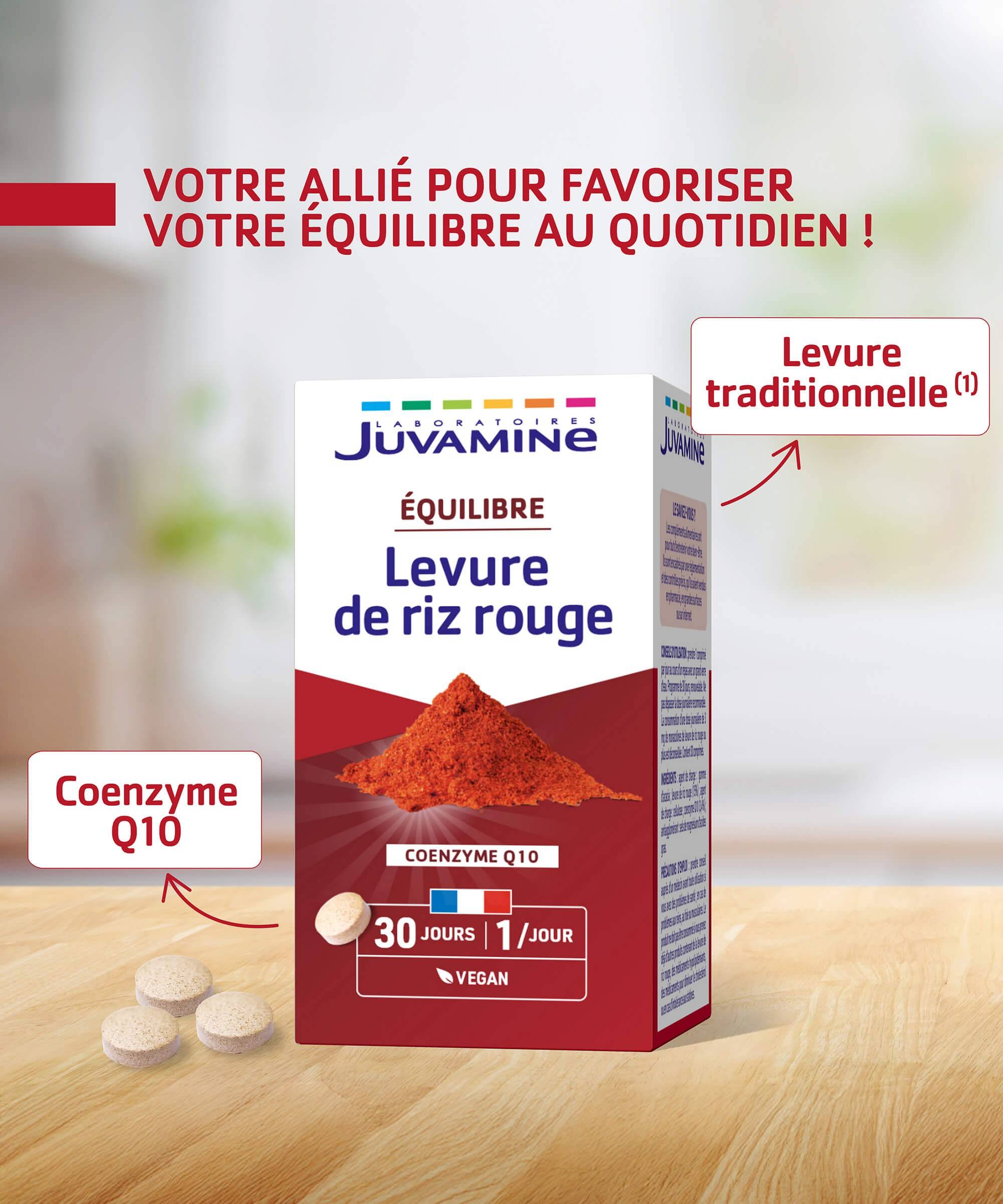 Levure de Riz Rouge Coenzyme Q10 - Équilibre 30 comprimés | Juvamine