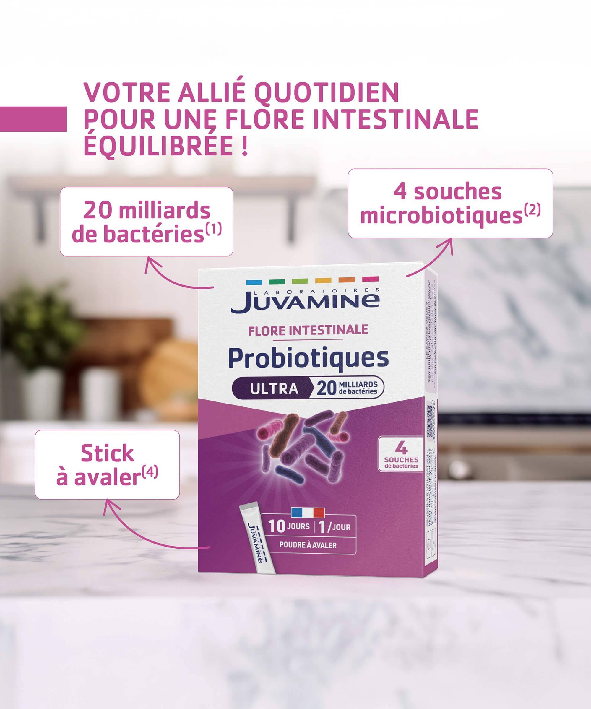 Probiotiques Ultra - Flore Intestinale 10 sticks | Juvamine